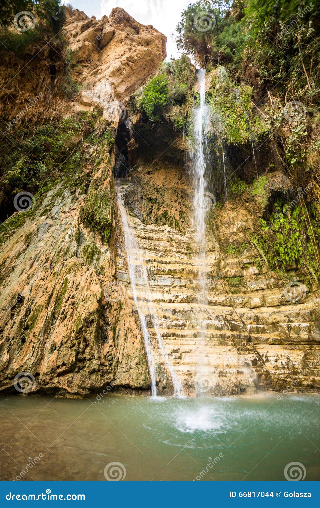 waterfall in en gedi nature reserve and national park