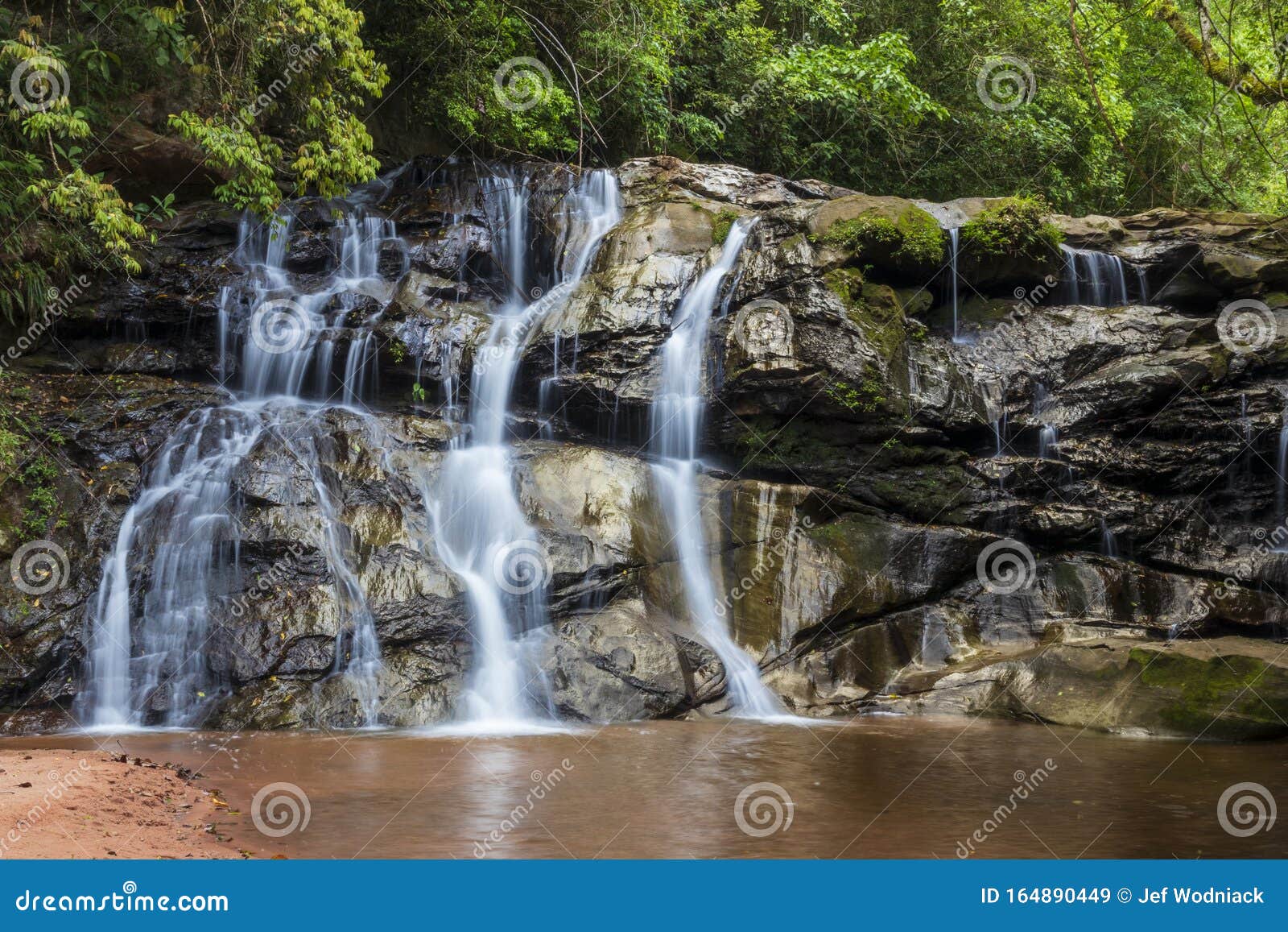 Waterfall in Forest at Amboro National Parc. Stock Image Image of