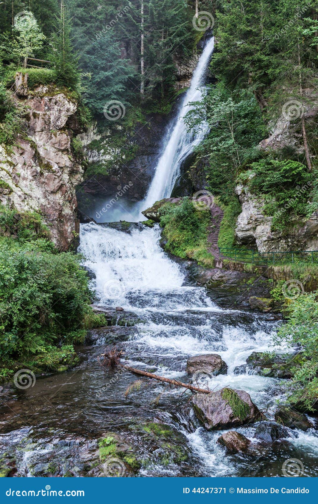 Waterfall In The Forest Dolomites Stock Image Image Of Mountain