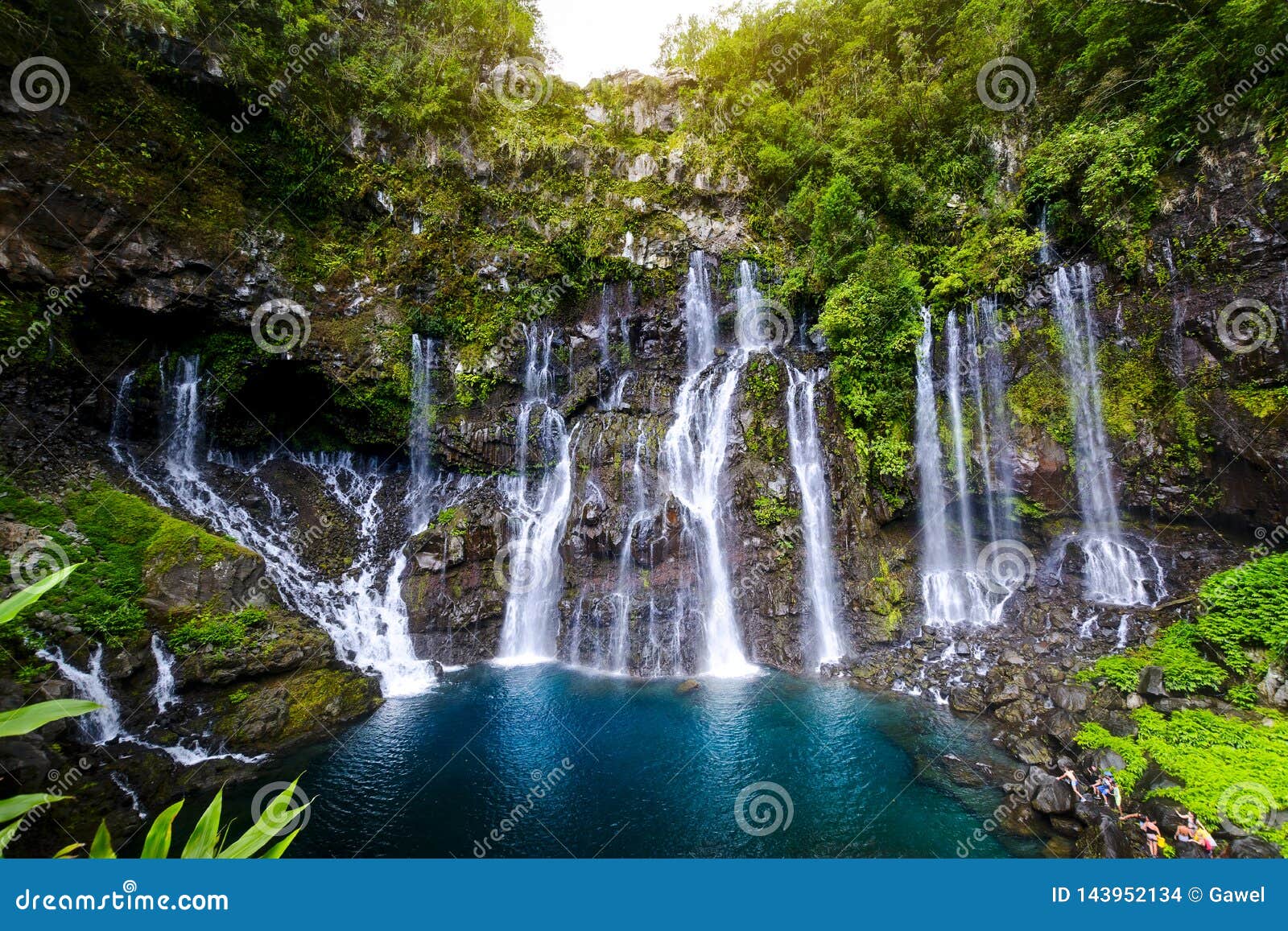 waterfall of grand galet, langevin, reunion island