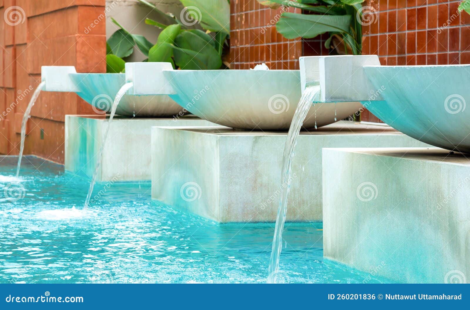 Waterfall Jet at the Swimming Pool on Daytime Stock Photo Image of activity, bath 260201836
