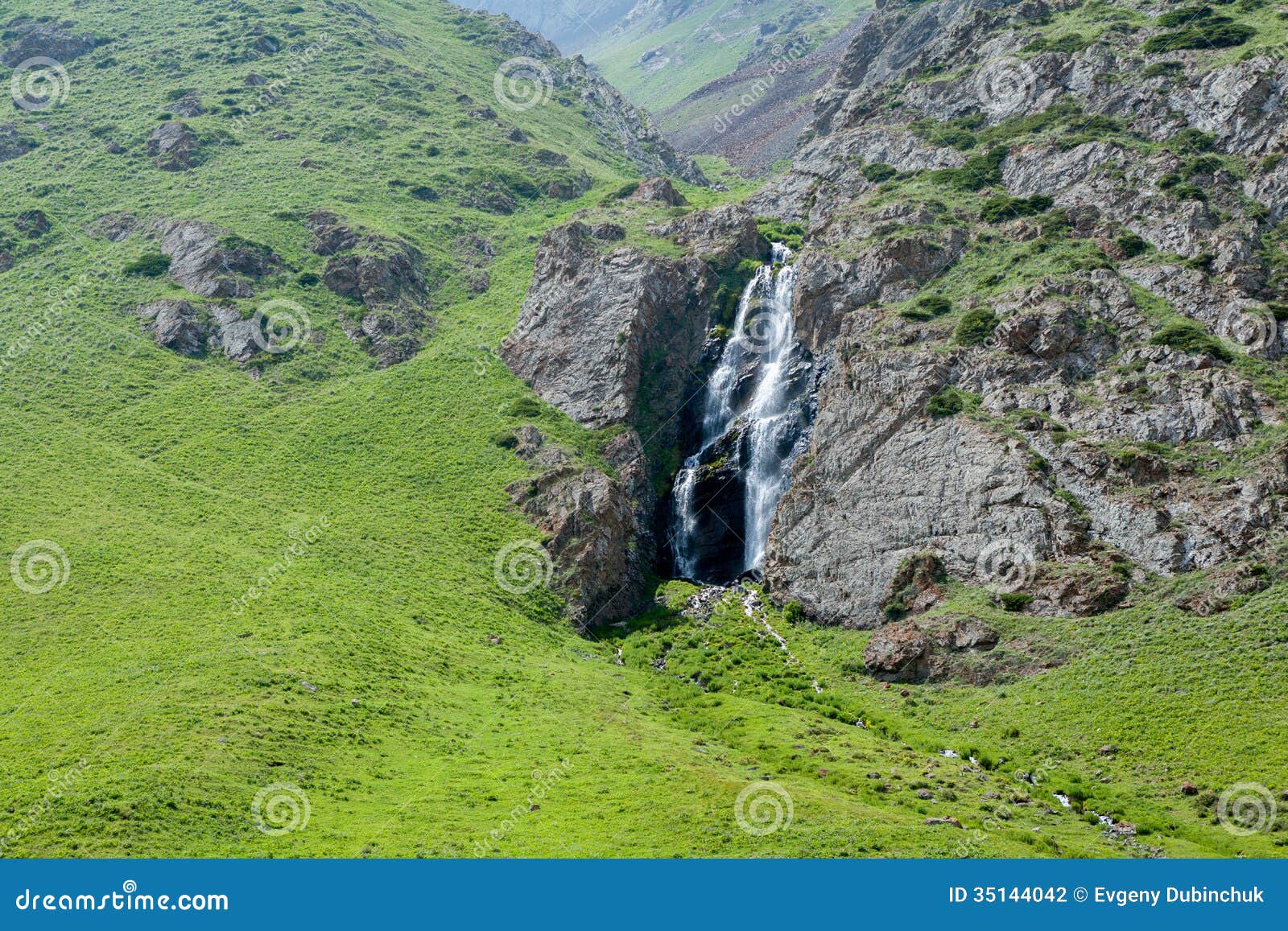 waterfall in kegety ravine, kyrgyzstan