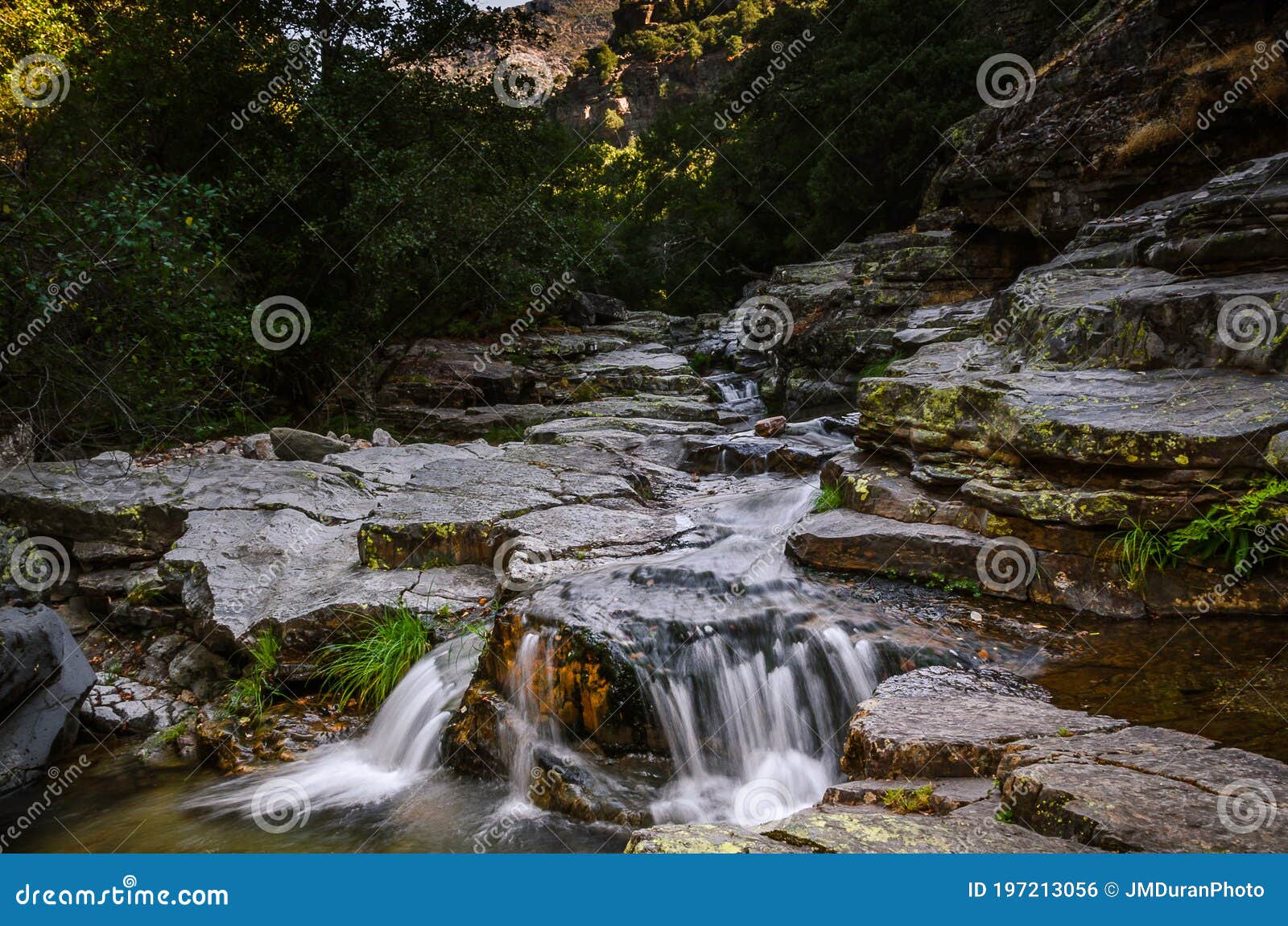 waterfall in las batuecas natural park, salamanca, spain