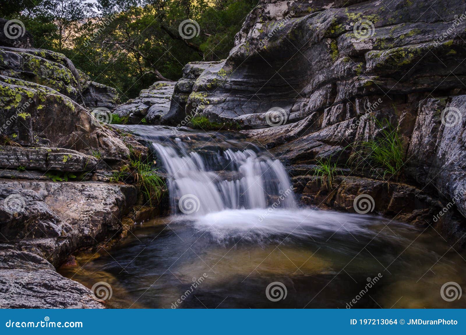 waterfall in las batuecas natural park, salamanca, spain