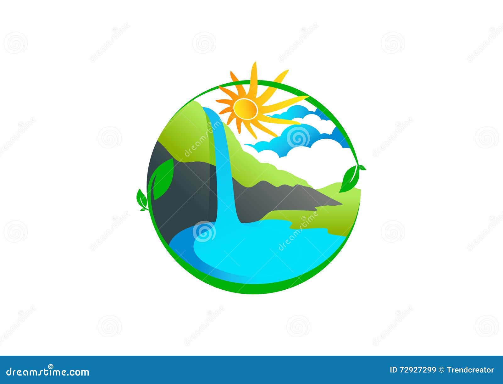 Waterfall Logo Stock Vector Illustration Of Beautiful 72927299