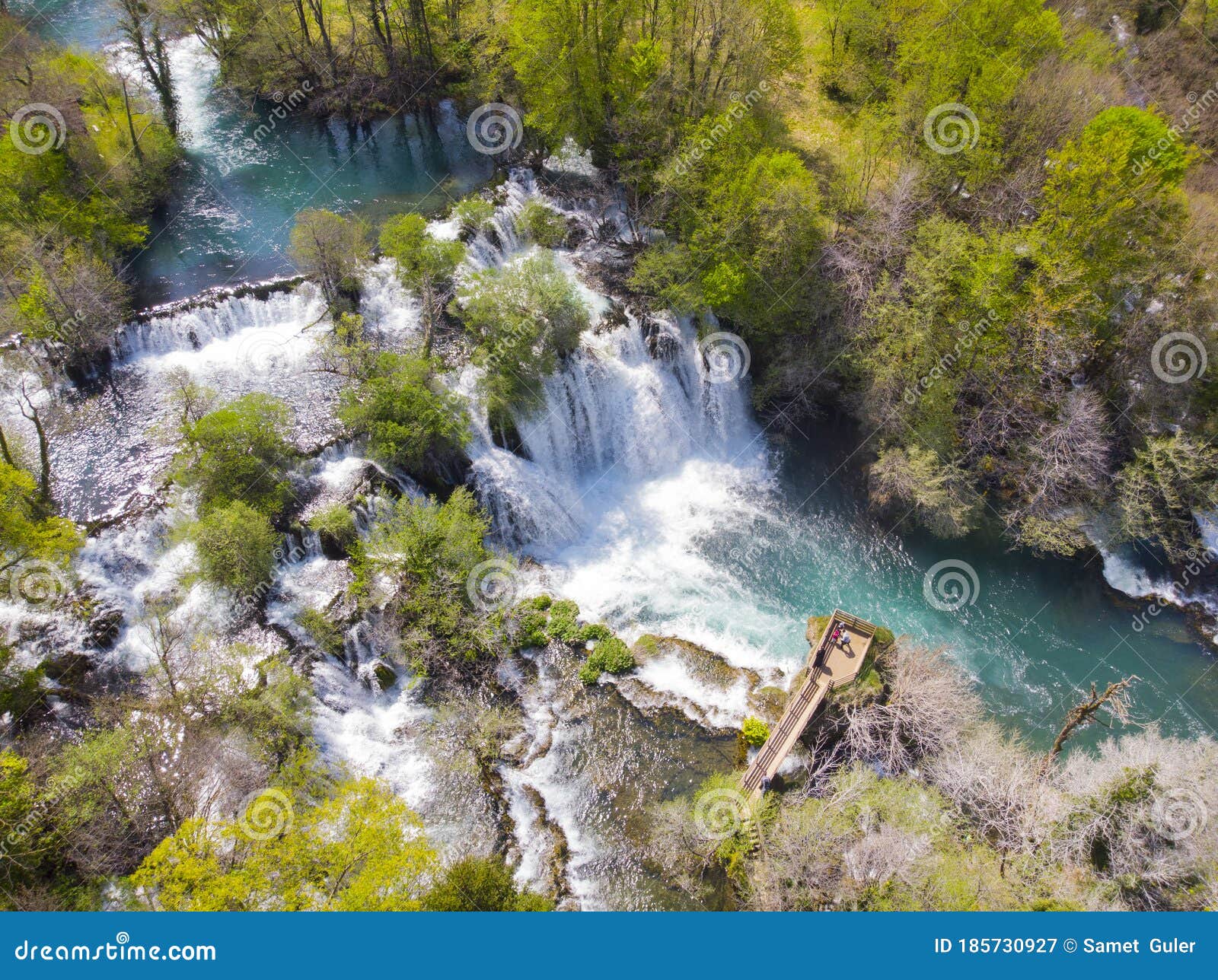 waterfall in martin brod - bosnia and herzegovina.