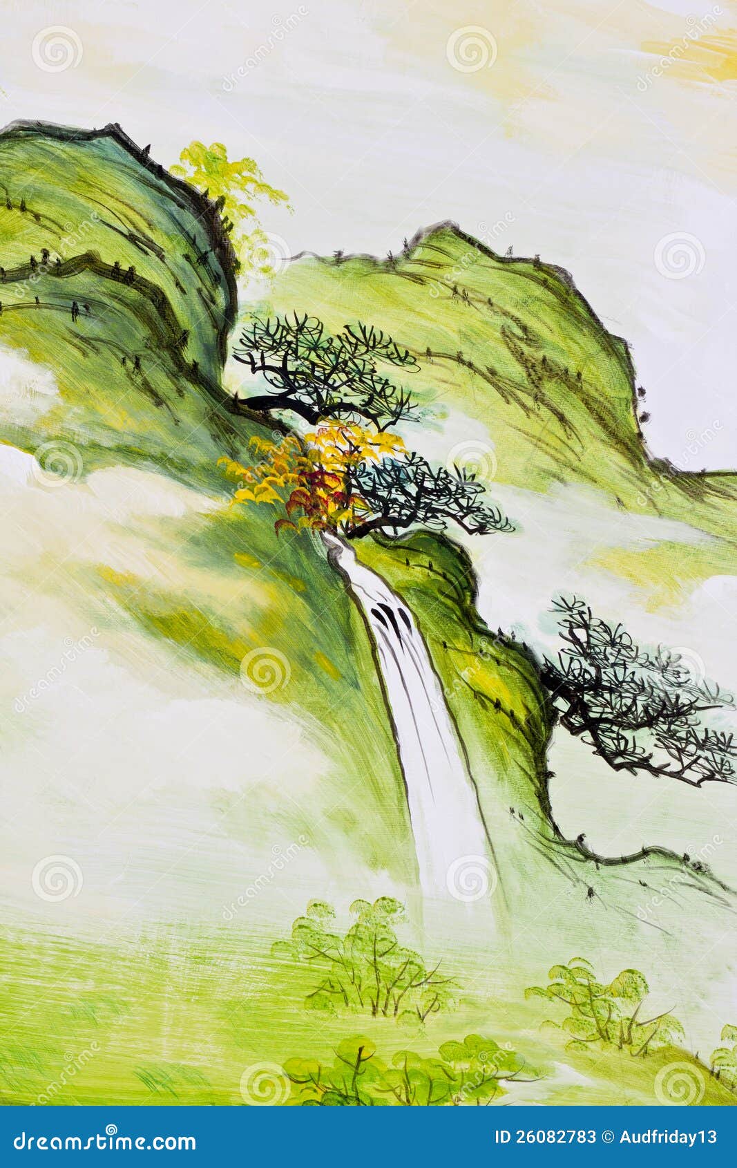 Waterfall Drawing Free Stock Photo - Public Domain Pictures