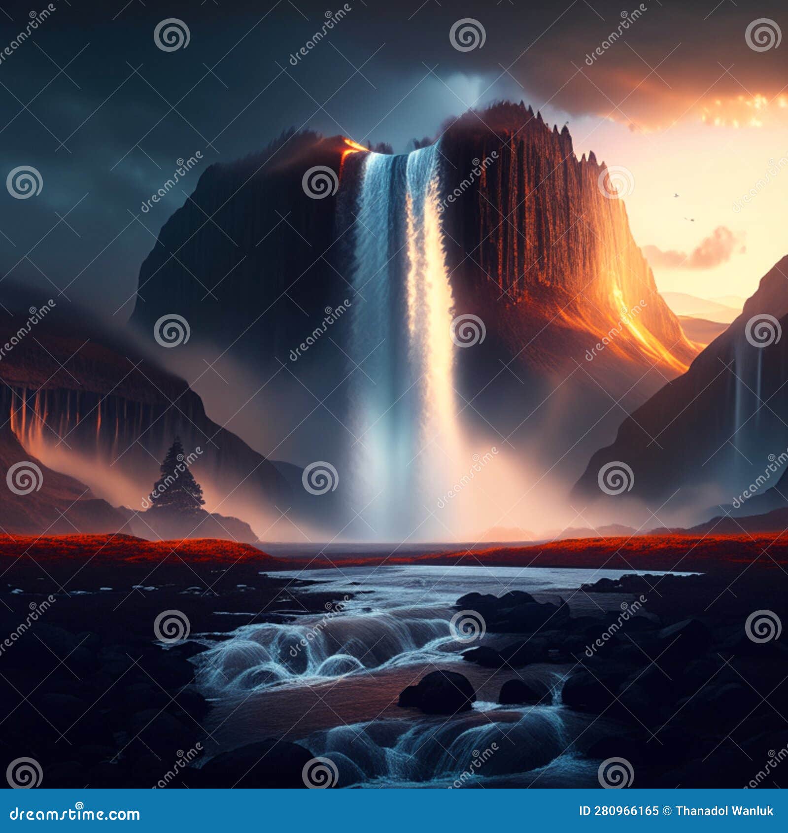 60 Feet In Meters The Waterfall Plunges from a Height of Approximately 60 Meters (197 Feet)  Stock Illustration - Illustration of reflection, screenshot: 280966165