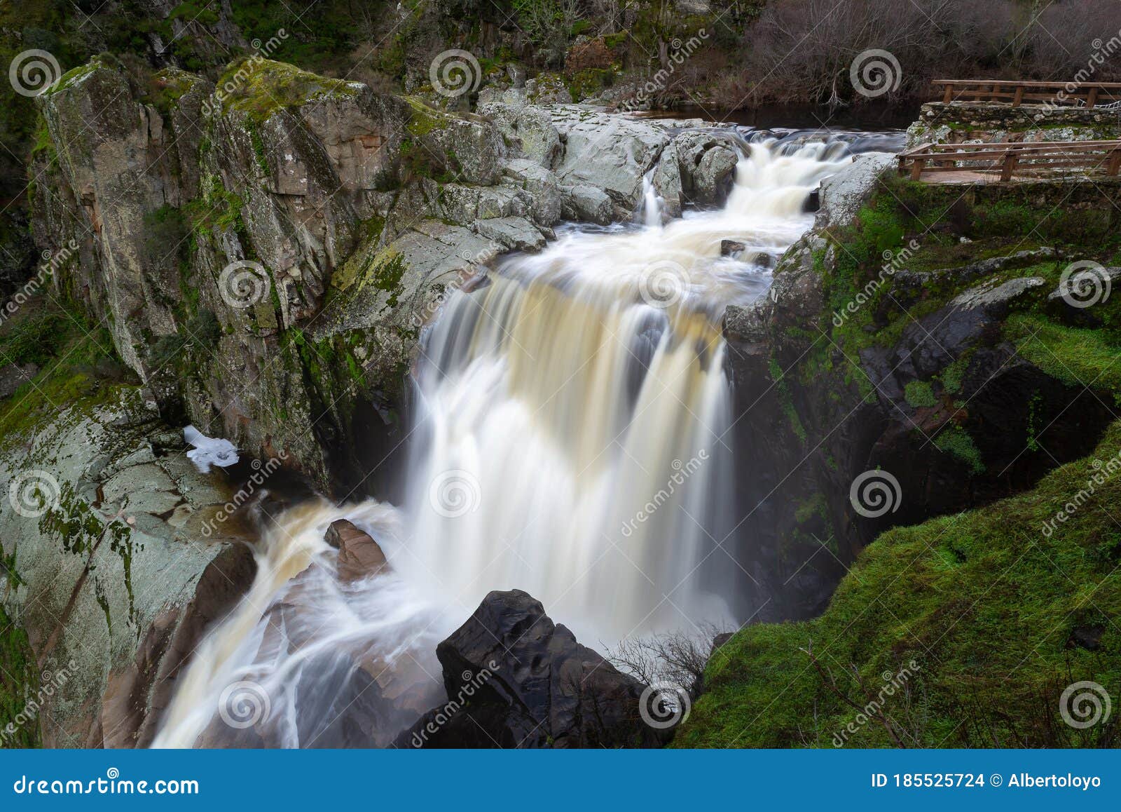 waterfall of pozo de los humos, salamanca province, spain