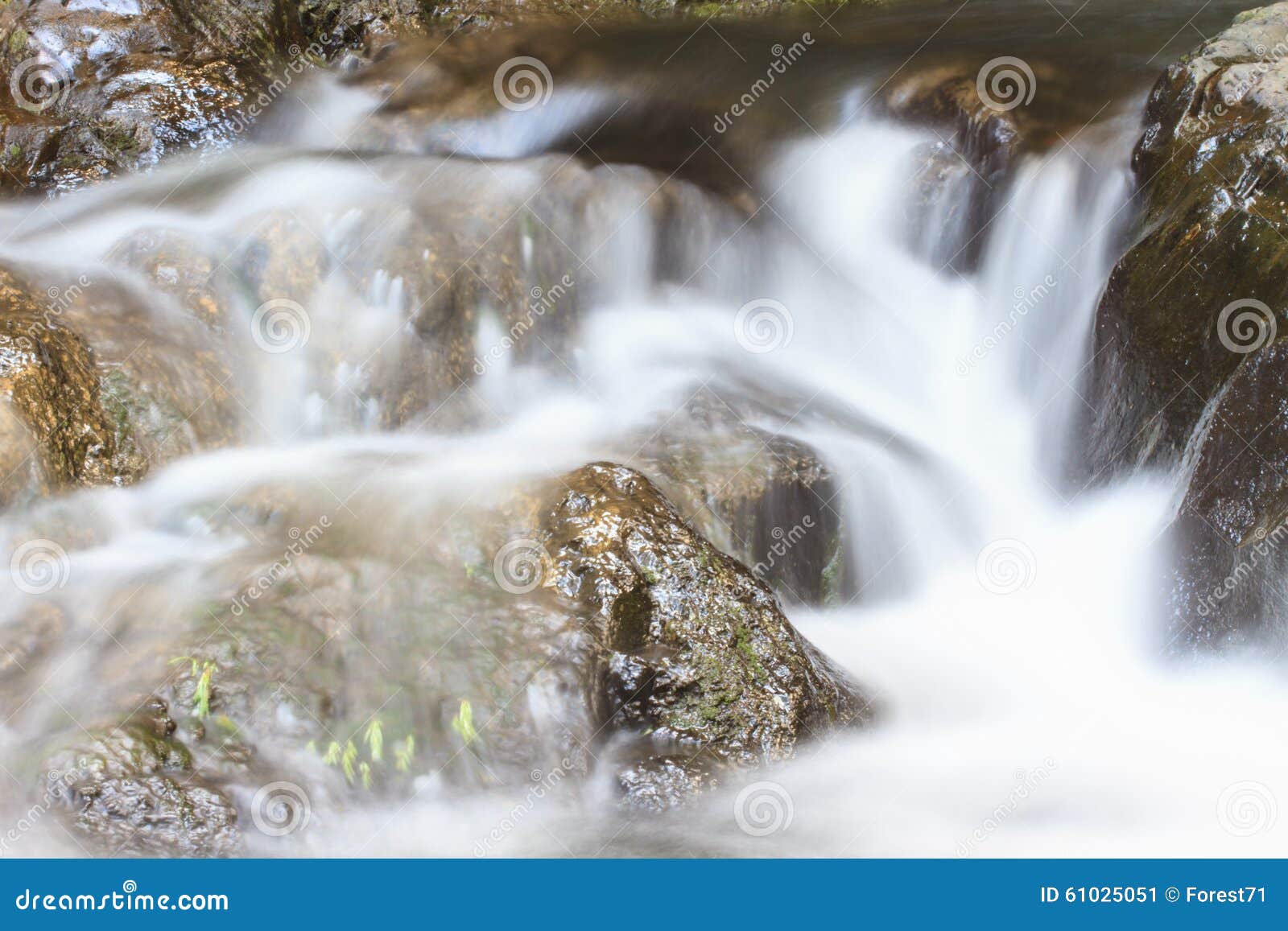 Waterfall And Rocks Covered With Moss Stock Image Image Of Rock