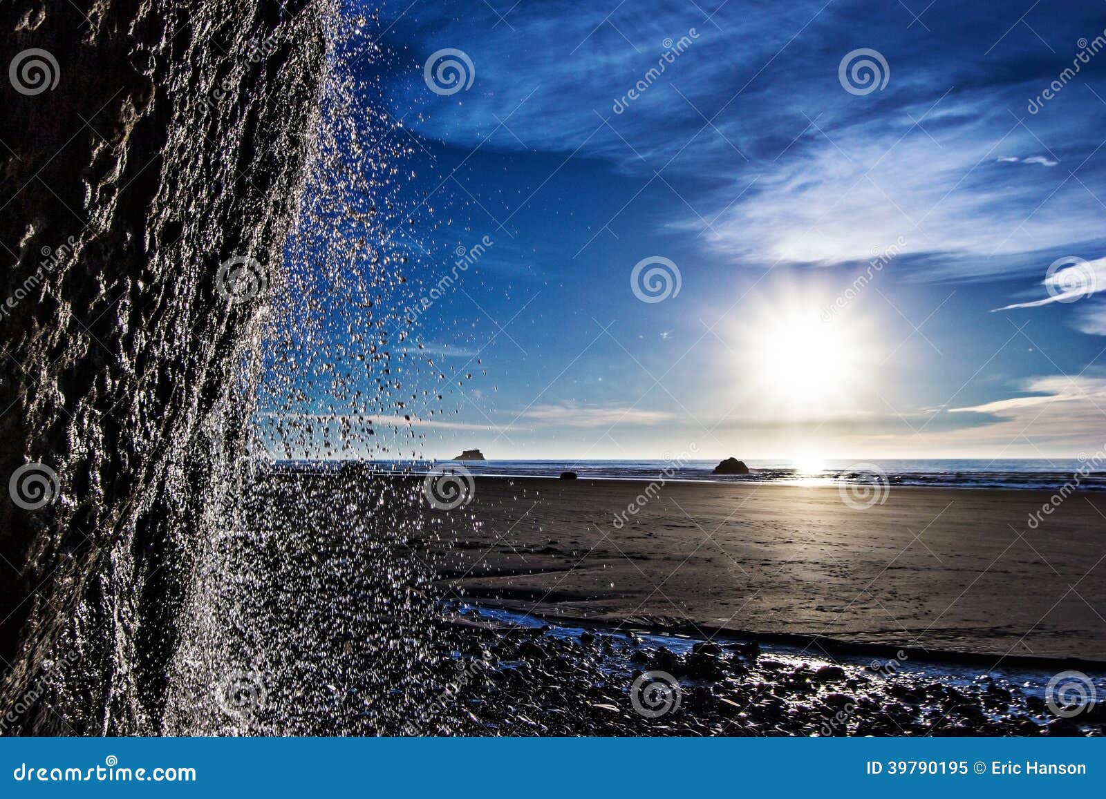 Waterfall Spray on the ORegon Coast Stock Image Image of pacific