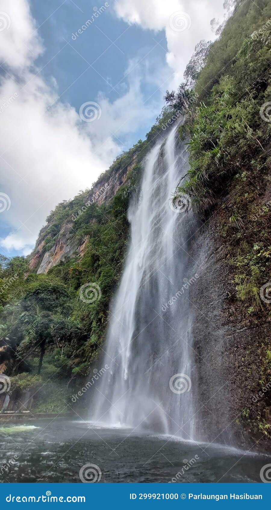 A Waterfall that is Still Natural and Beautiful Stock Photo Image of