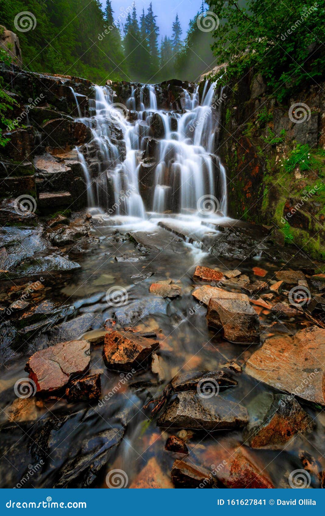 sunbeam creek waterfall, mt rainier national park, wa