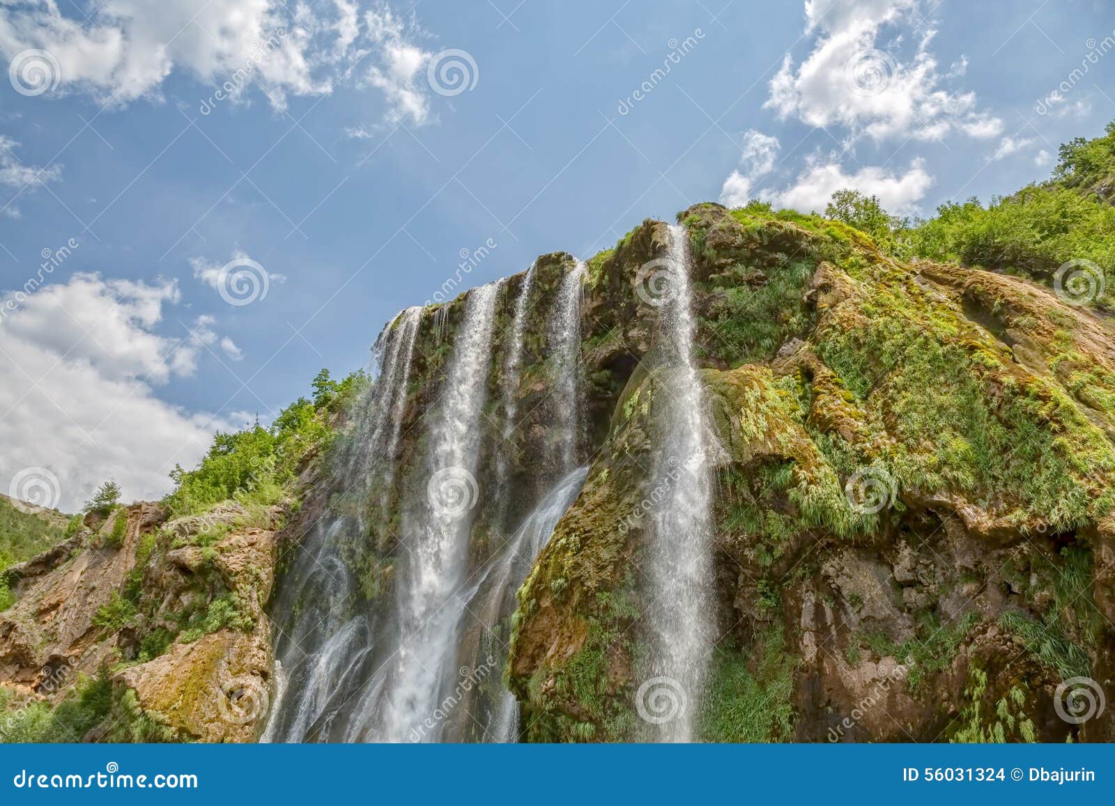 Waterfall Top Springtime Stock Photo Image Of Flow Mountain 56031324