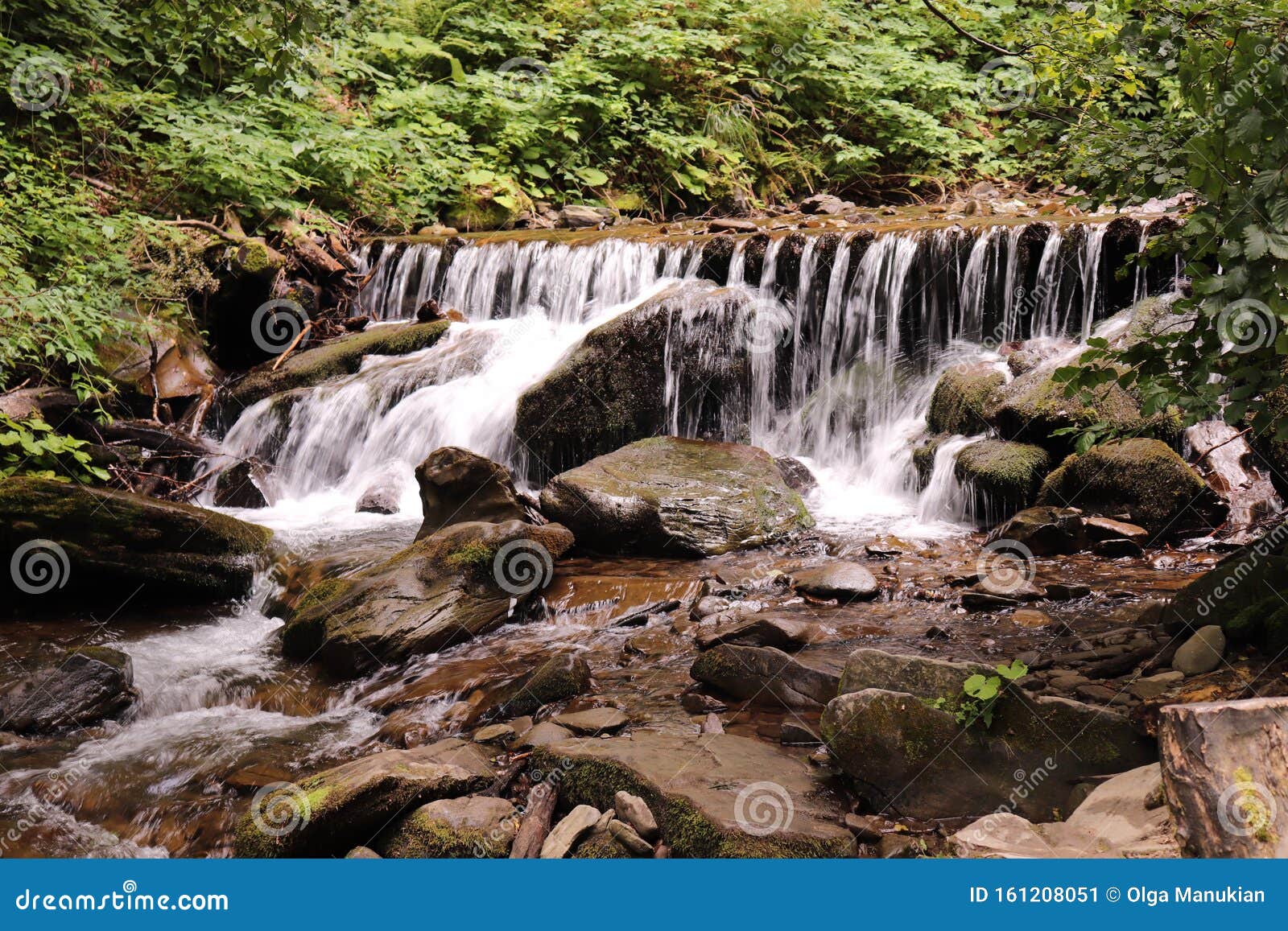 the waterfall in transcarpathia attracts with its beauty