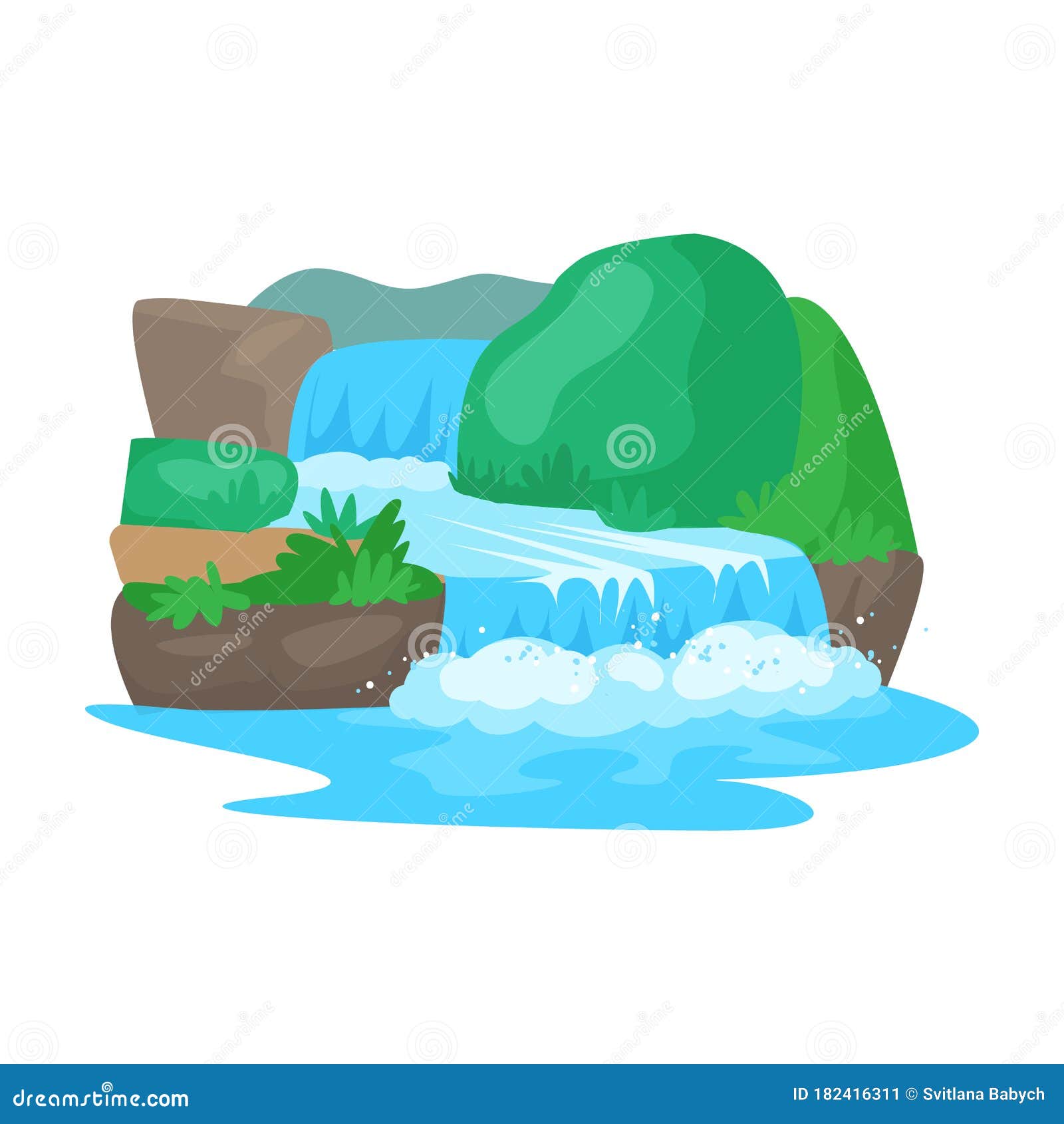 Waterfall Vector Icon.Cartoon Vector Icon Isolated on White Background ...