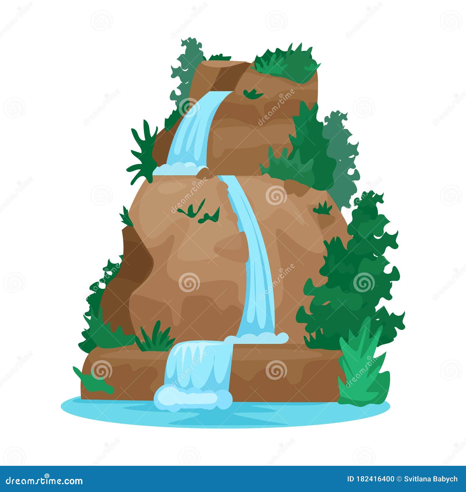Waterfall Vector Icon.Cartoon Vector Icon Isolated on White Background ...