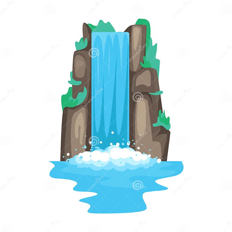 Waterfall Vector Icon.Cartoon Vector Icon Isolated on White Background ...