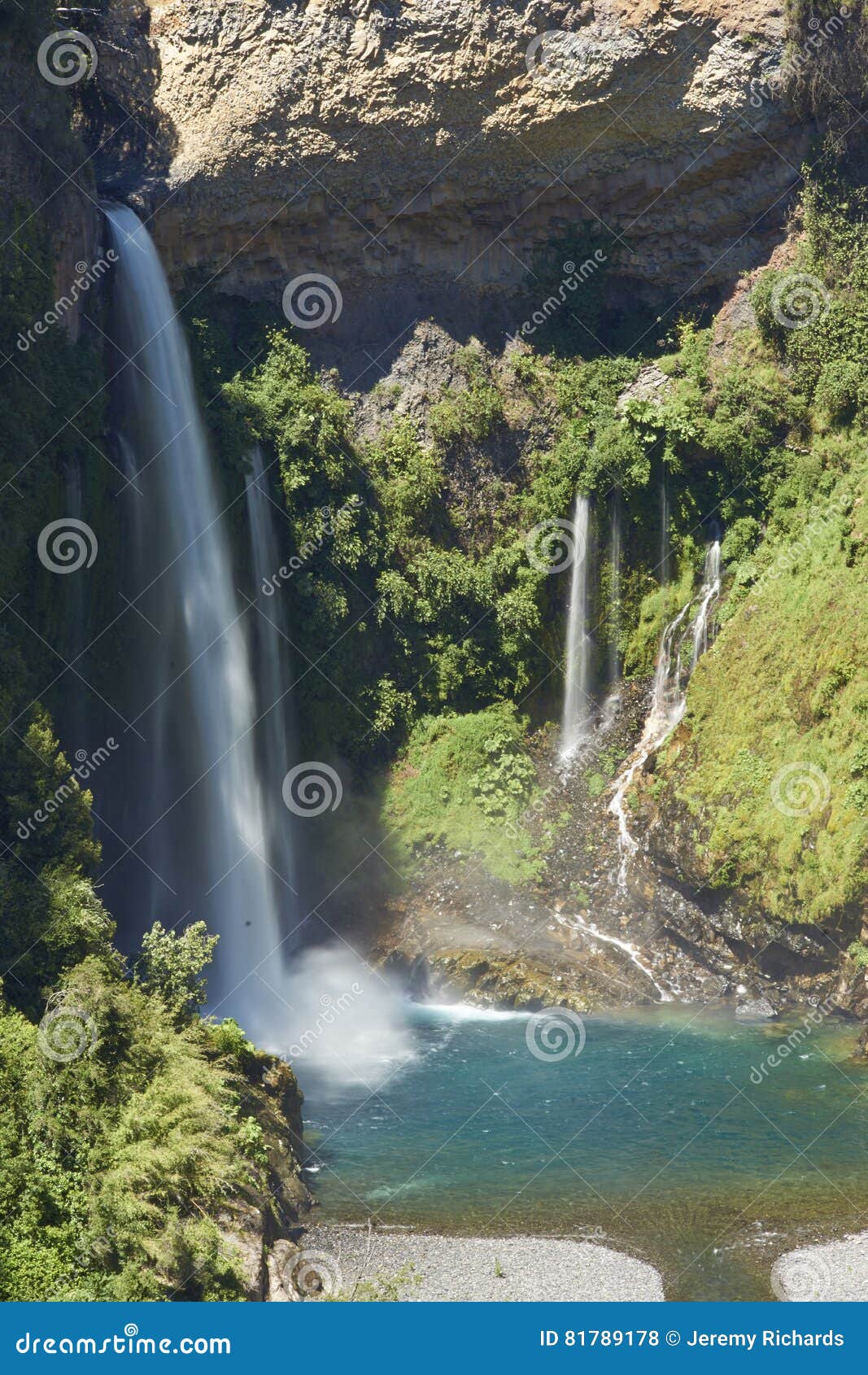 waterfall velo de la novia - maule, chile