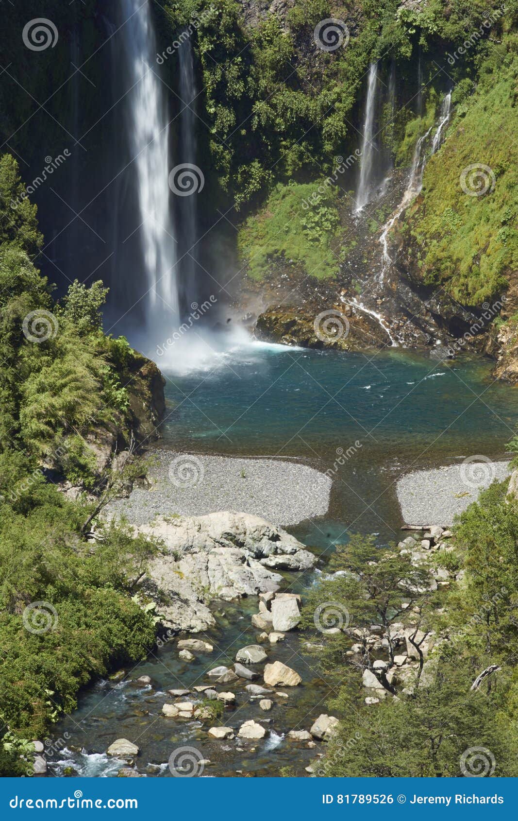 waterfall velo de la novia - maule, chile