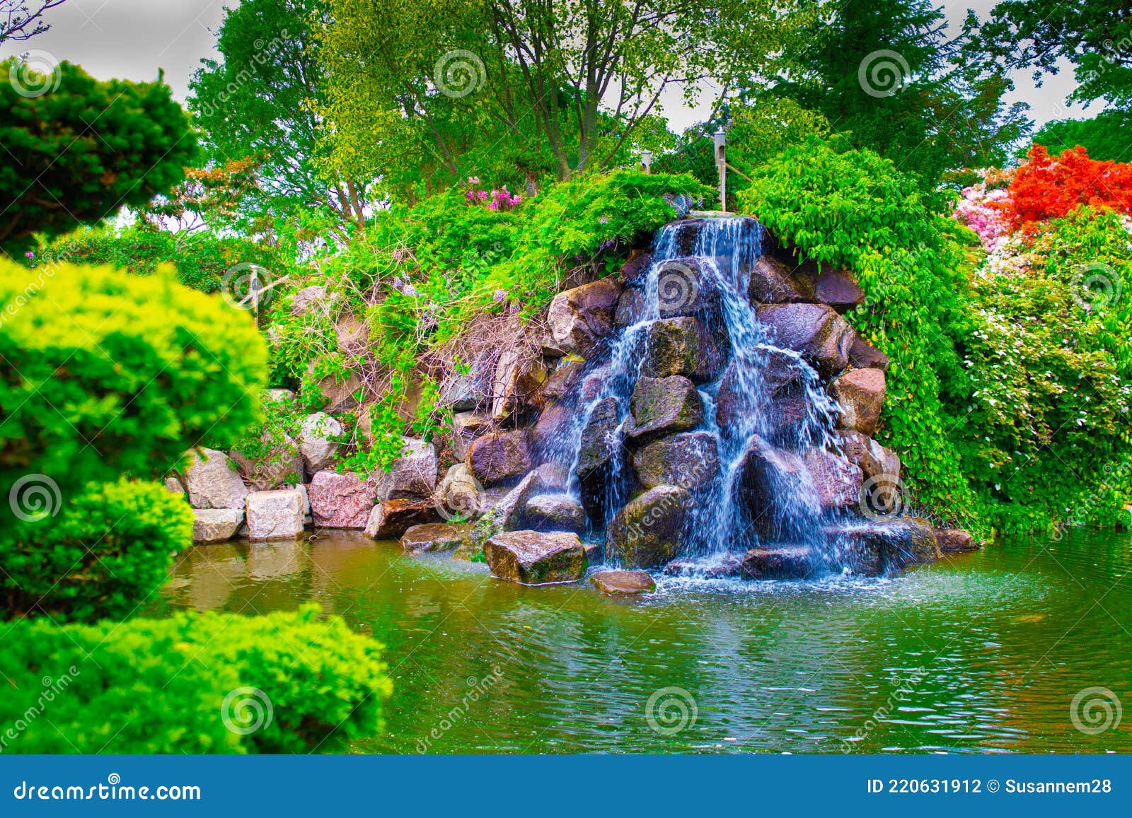 Waterfall in Zen Garden, Denmark Stock Photo Image of summer