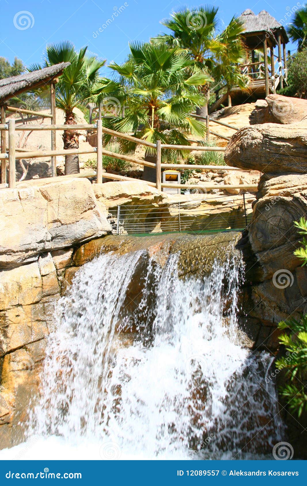 waterfall in zoo, tabernas, almeria