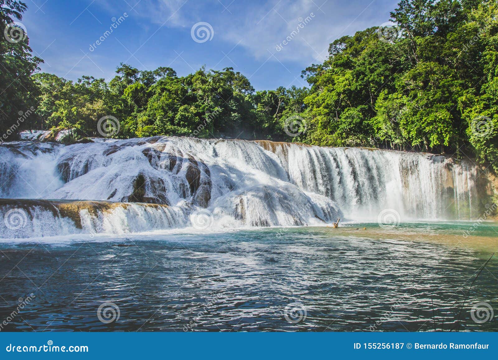 waterfalls of cascadas de agua azul chiapas mexico