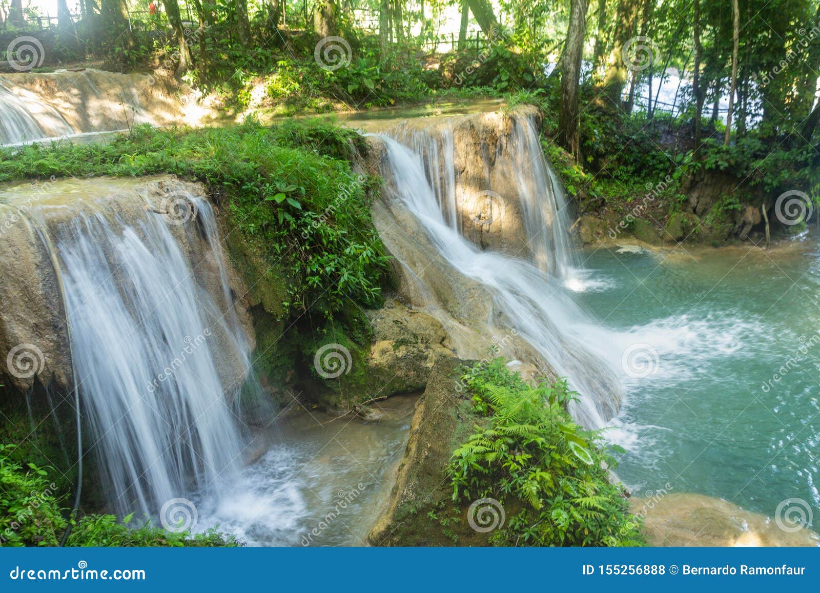 waterfalls of cascadas de agua azul chiapas mexico