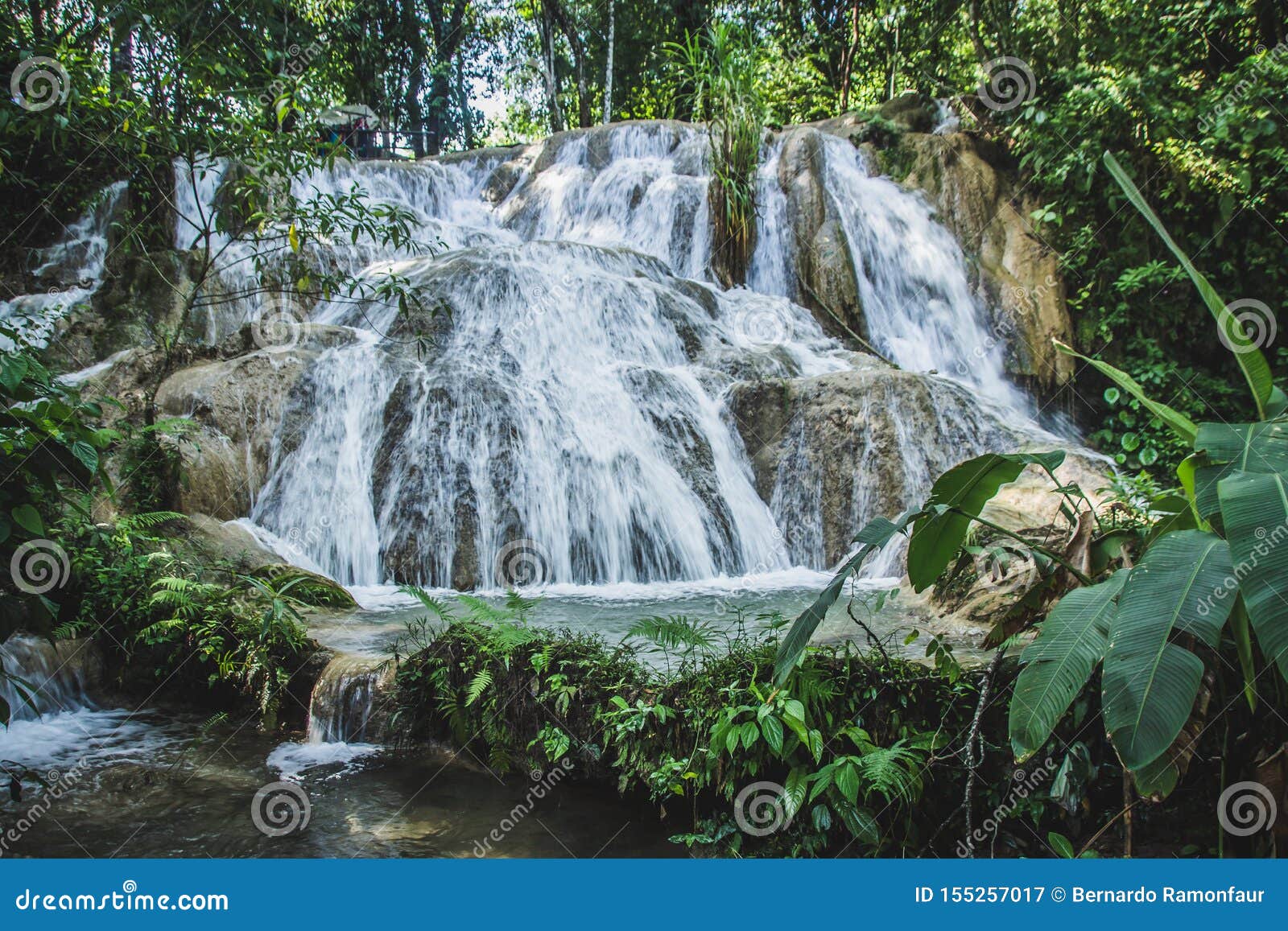 waterfalls of cascadas de agua azul chiapas mexico