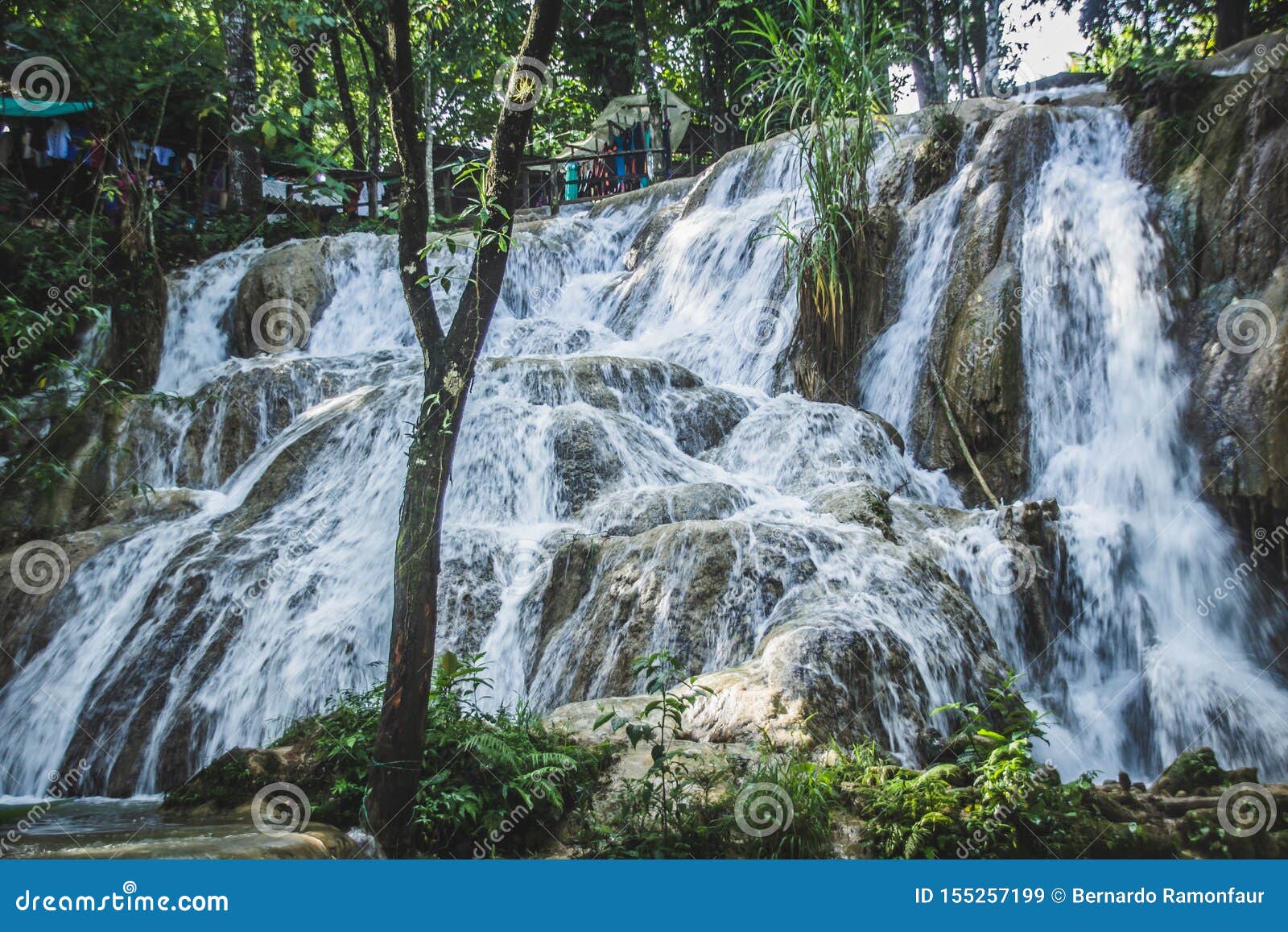 waterfalls of cascadas de agua azul chiapas mexico
