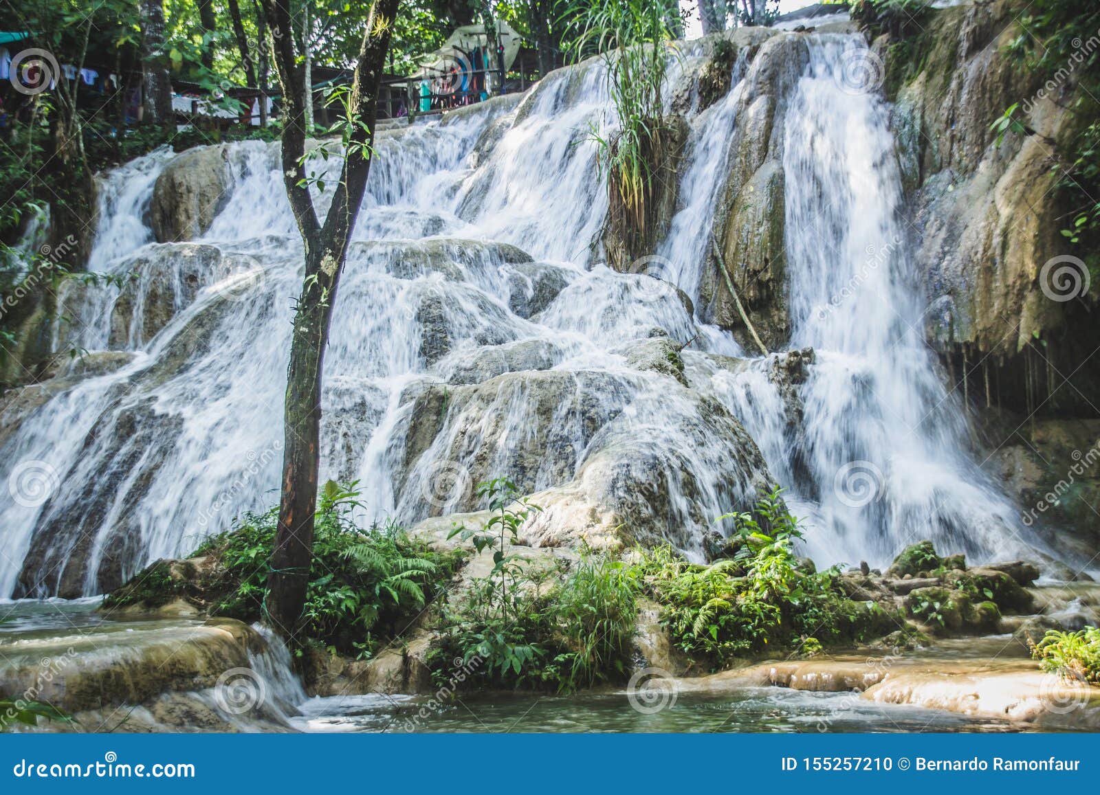 waterfalls of cascadas de agua azul chiapas mexico