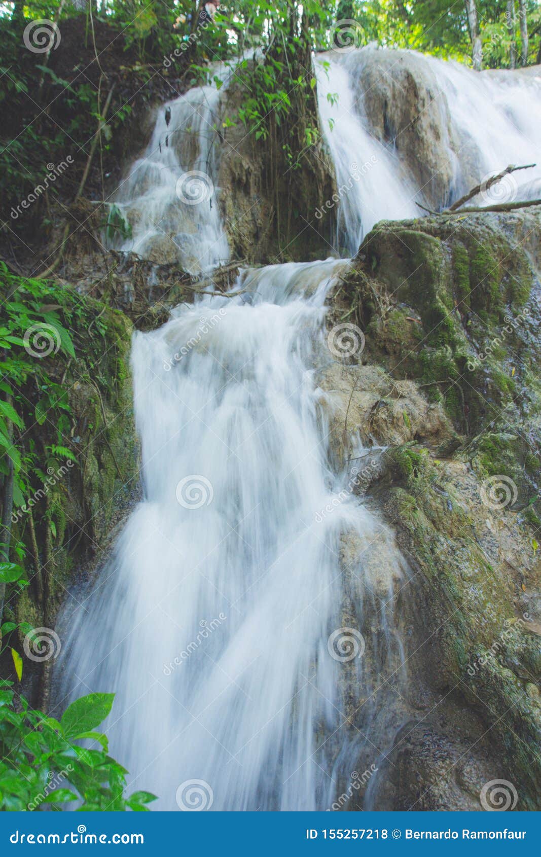 waterfalls of cascadas de agua azul chiapas mexico