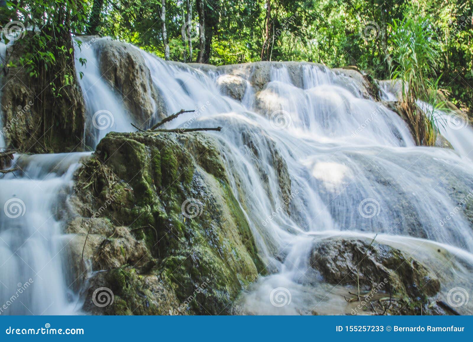 waterfalls of cascadas de agua azul chiapas mexico