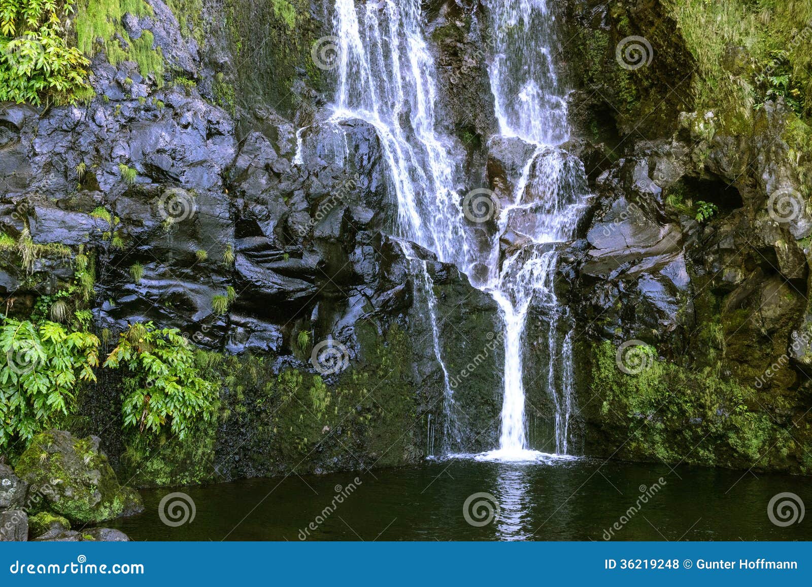 waterfalls on flores island, azores archipelago (portugal)