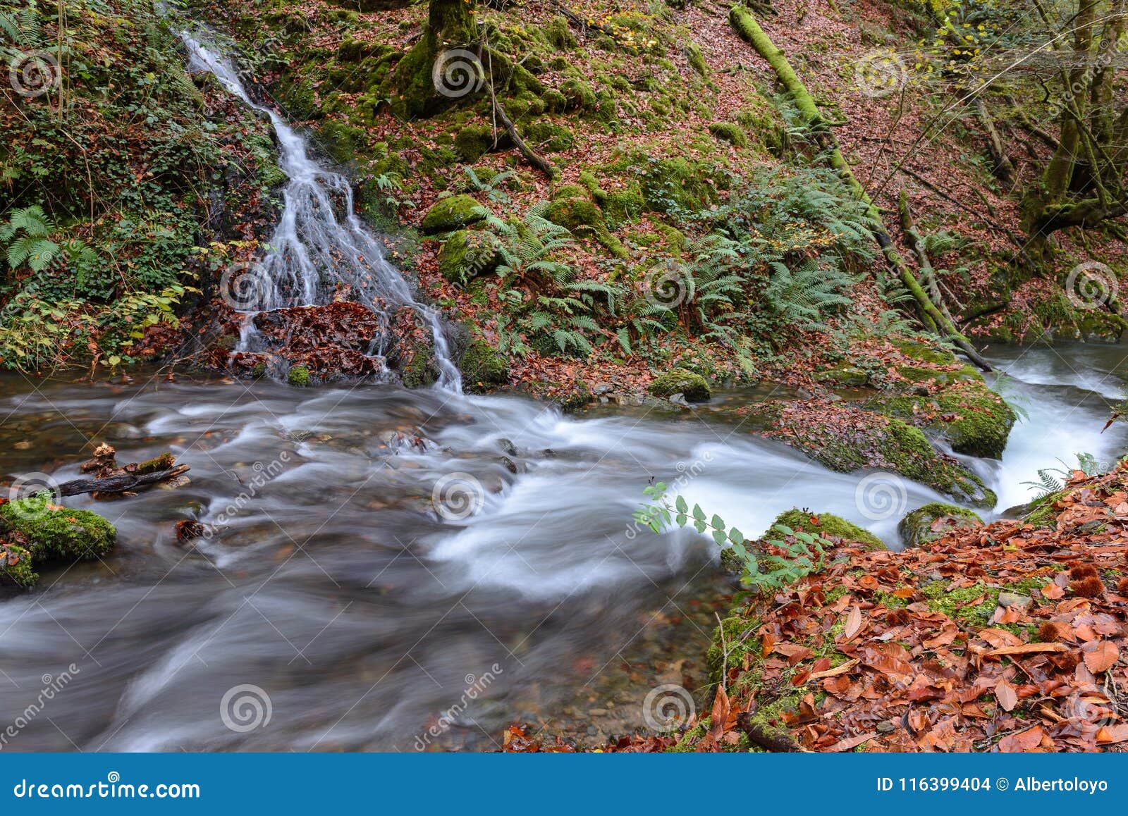 waterfalls at hell`s mill trail in baztan valley, navarra, spain