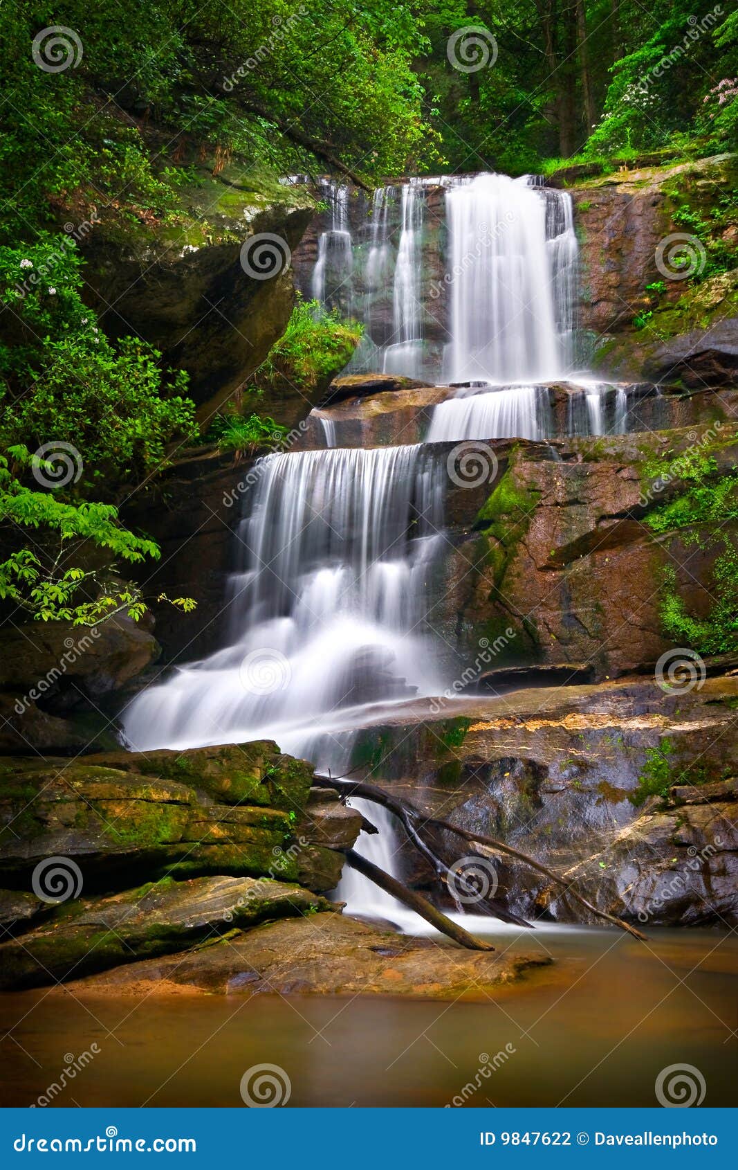 waterfalls nature landscape in mountains