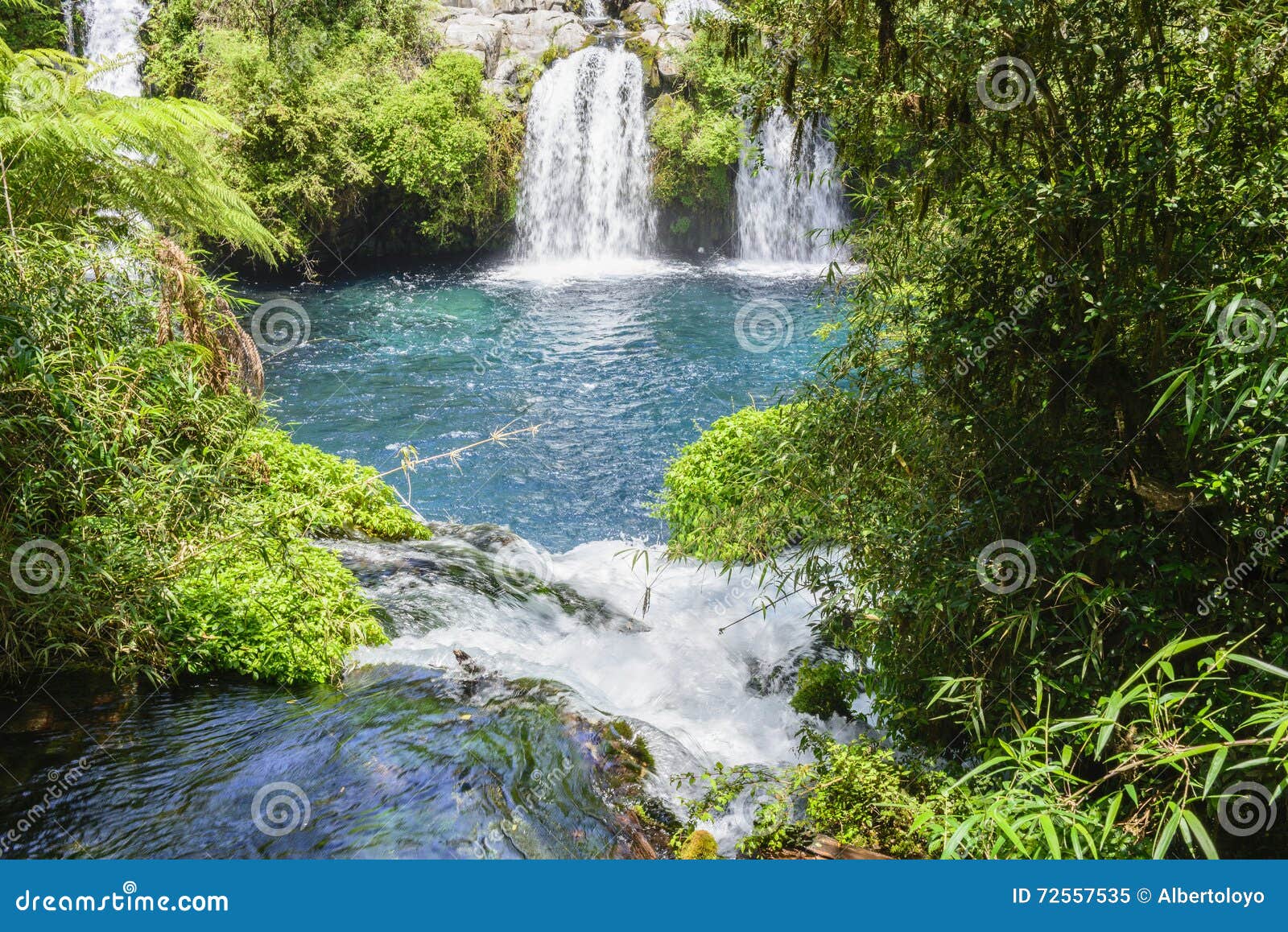 waterfalls of ojos del caburgua, chile