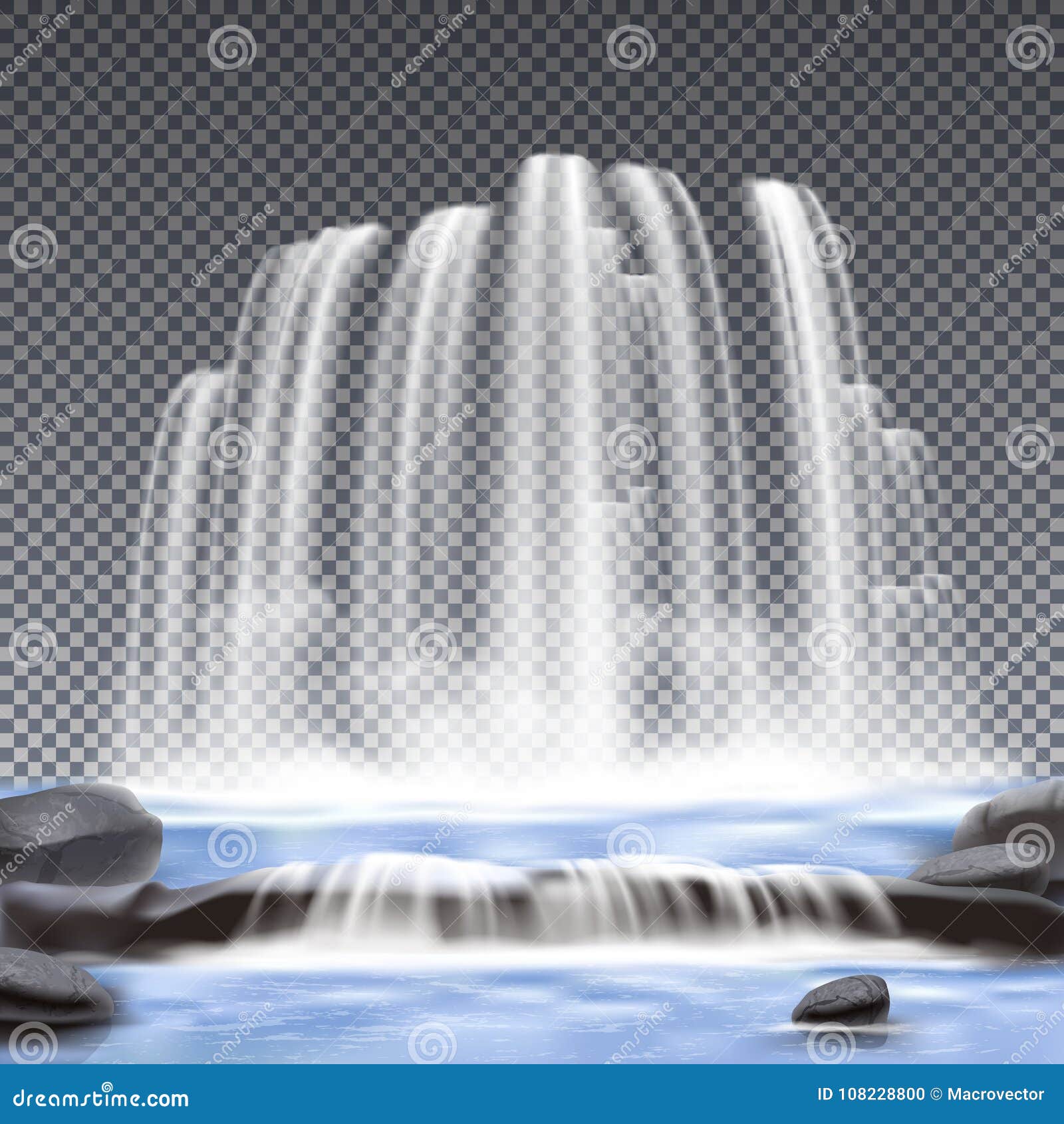 waterfalls realistic transparent background