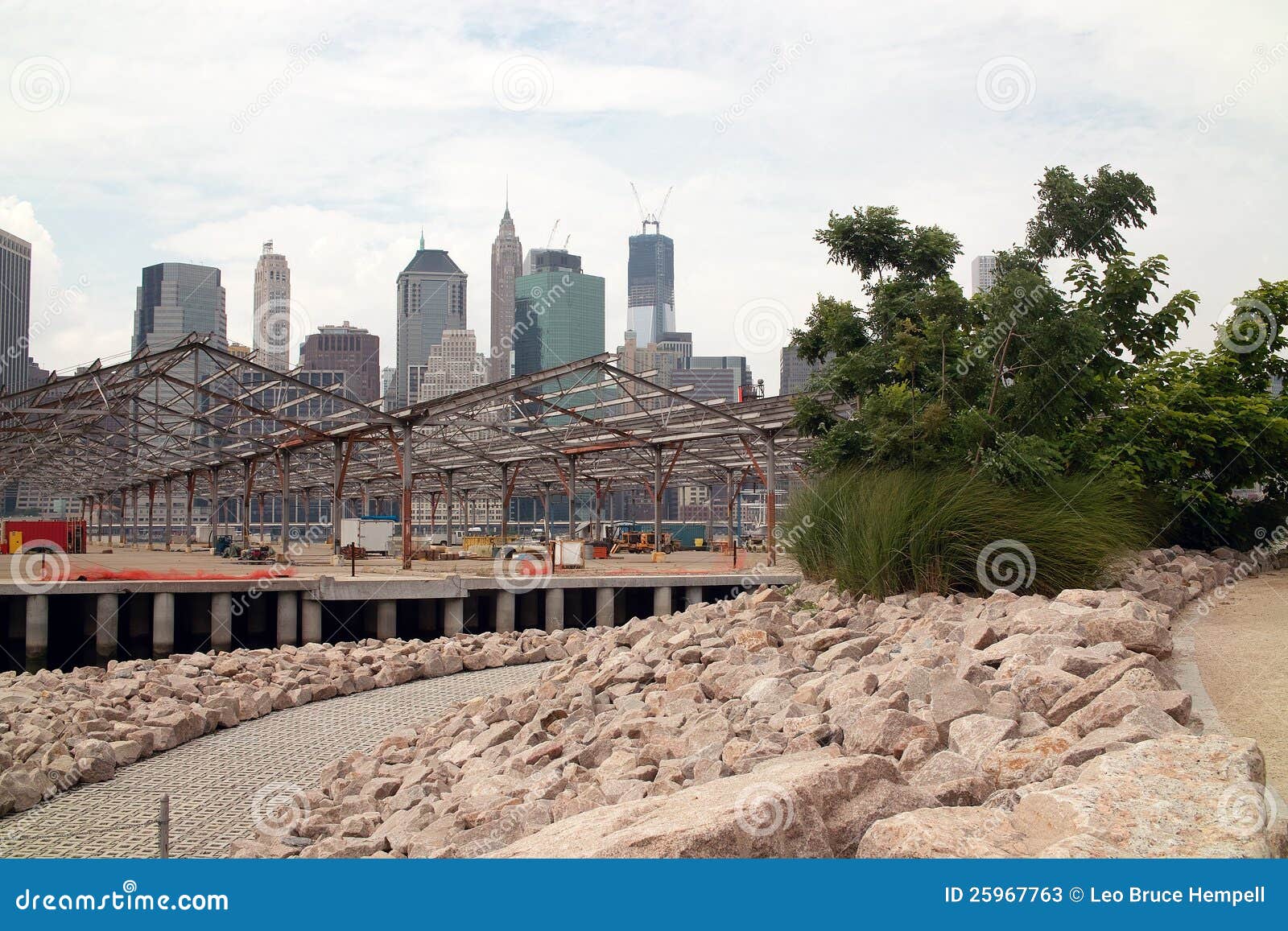 Waterfront at Brooklyn Bridge Park New York USA Stock Image Image of