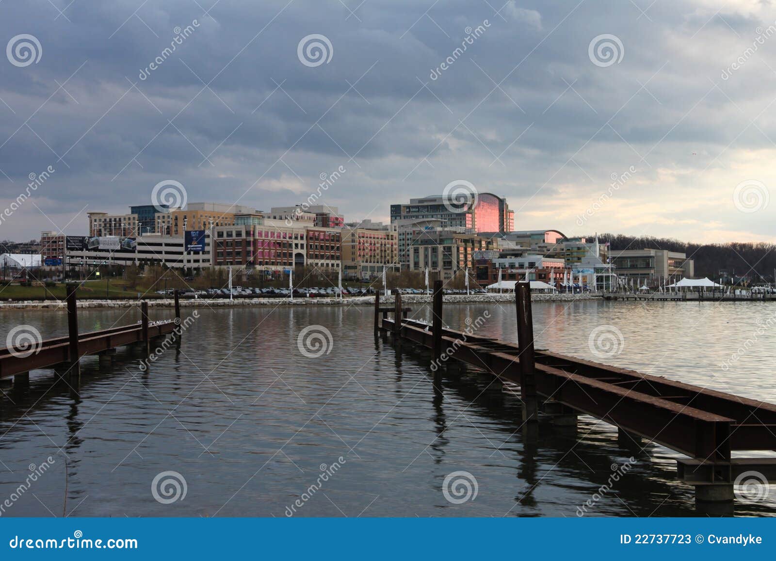 Waterfront National Harbor DC at Dusk Editorial Stock Photo Image of sunset, sightseeing 22737723
