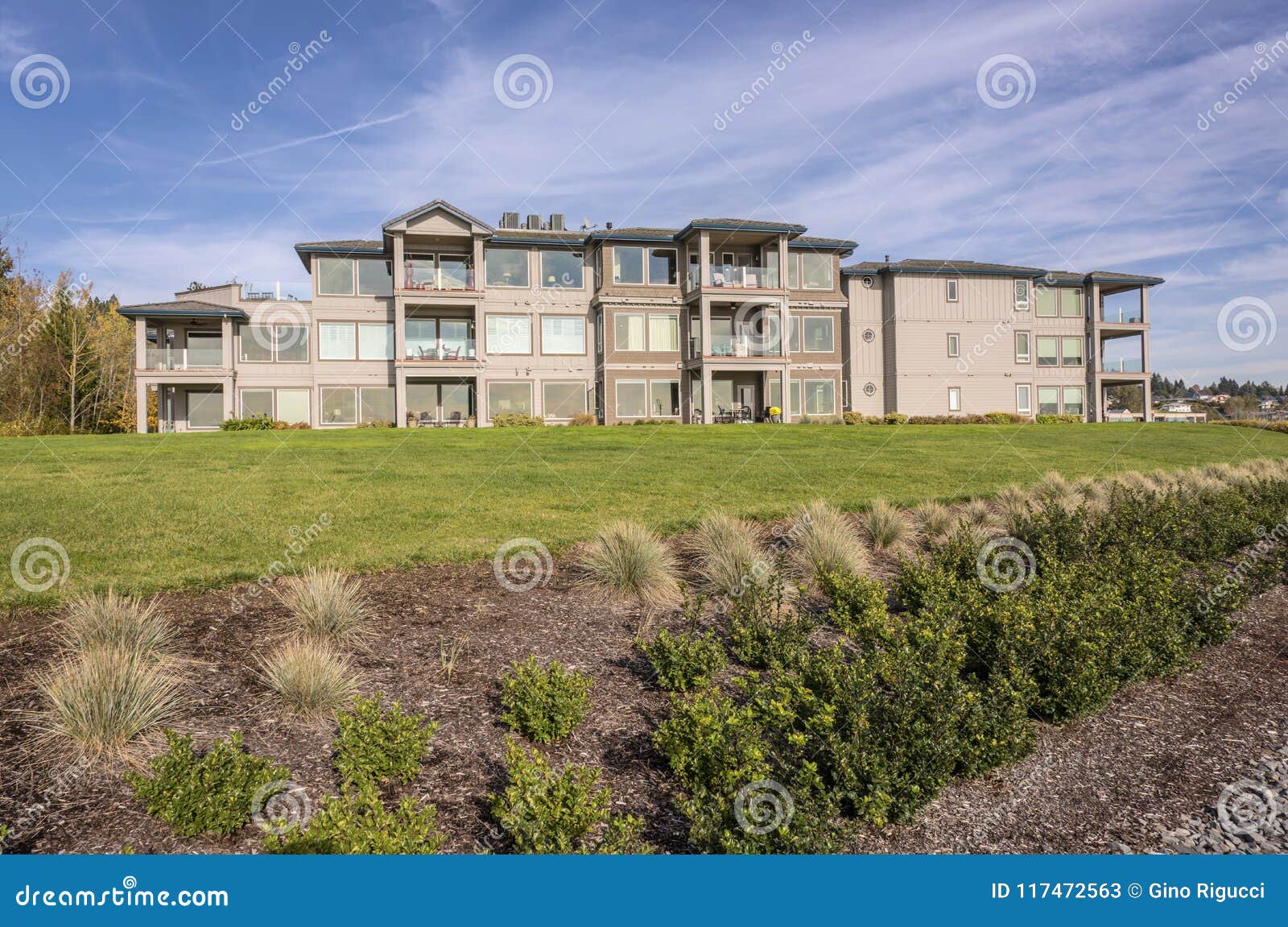 Waterfront Condominiums in Vancouver Washington. Stock Image Image of