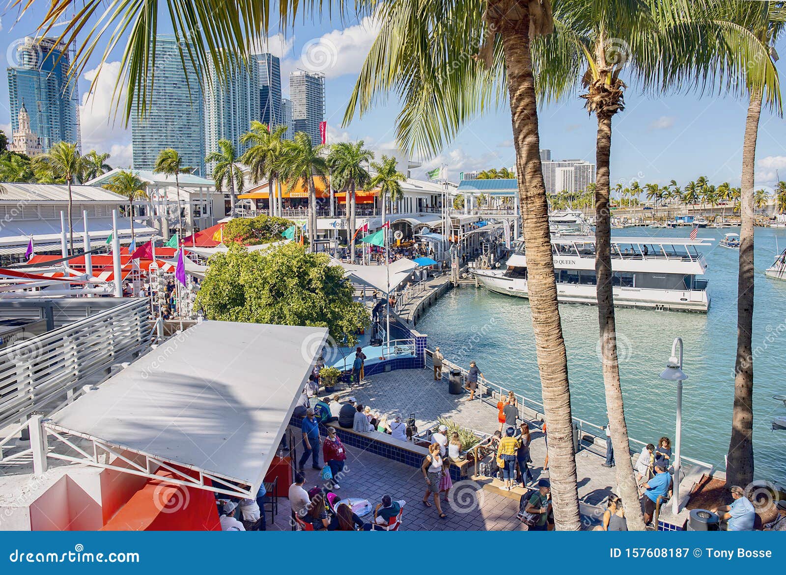 Bayside Marketplace Waterfront Exterior Miami Editorial Photography