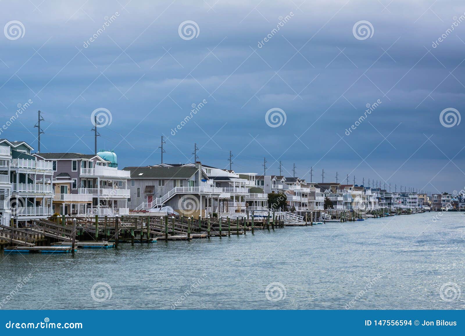 Waterfront Homes in Avalon, New Jersey Editorial Stock Image Image of