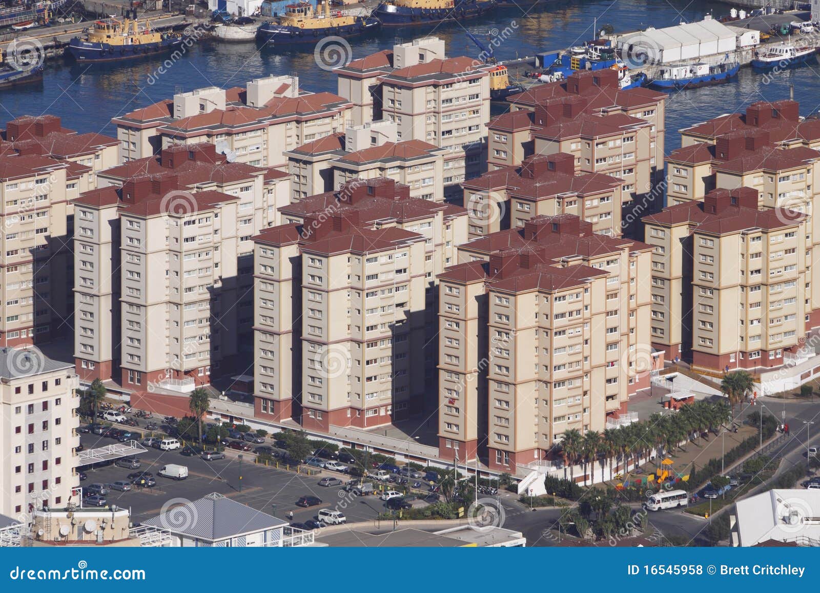 Waterfront homes Gibraltar stock photo. Image of harbour 16545958