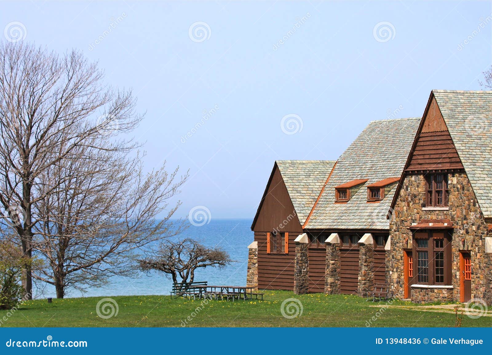 Waterfront Lodge stock photo. Image of camp, horizon 13948436