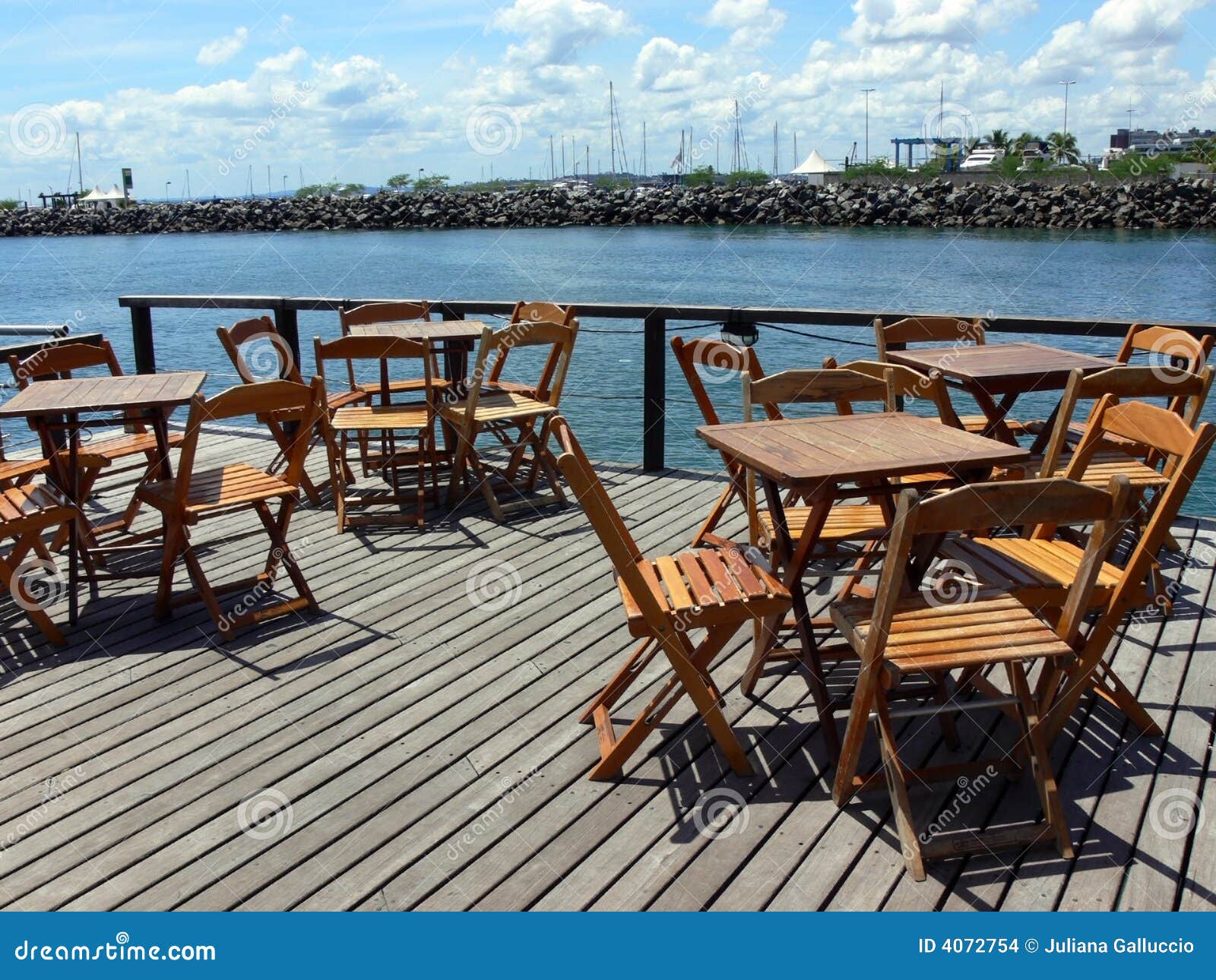 Waterfront patio deck stock photo. Image of coastal, water 4072754
