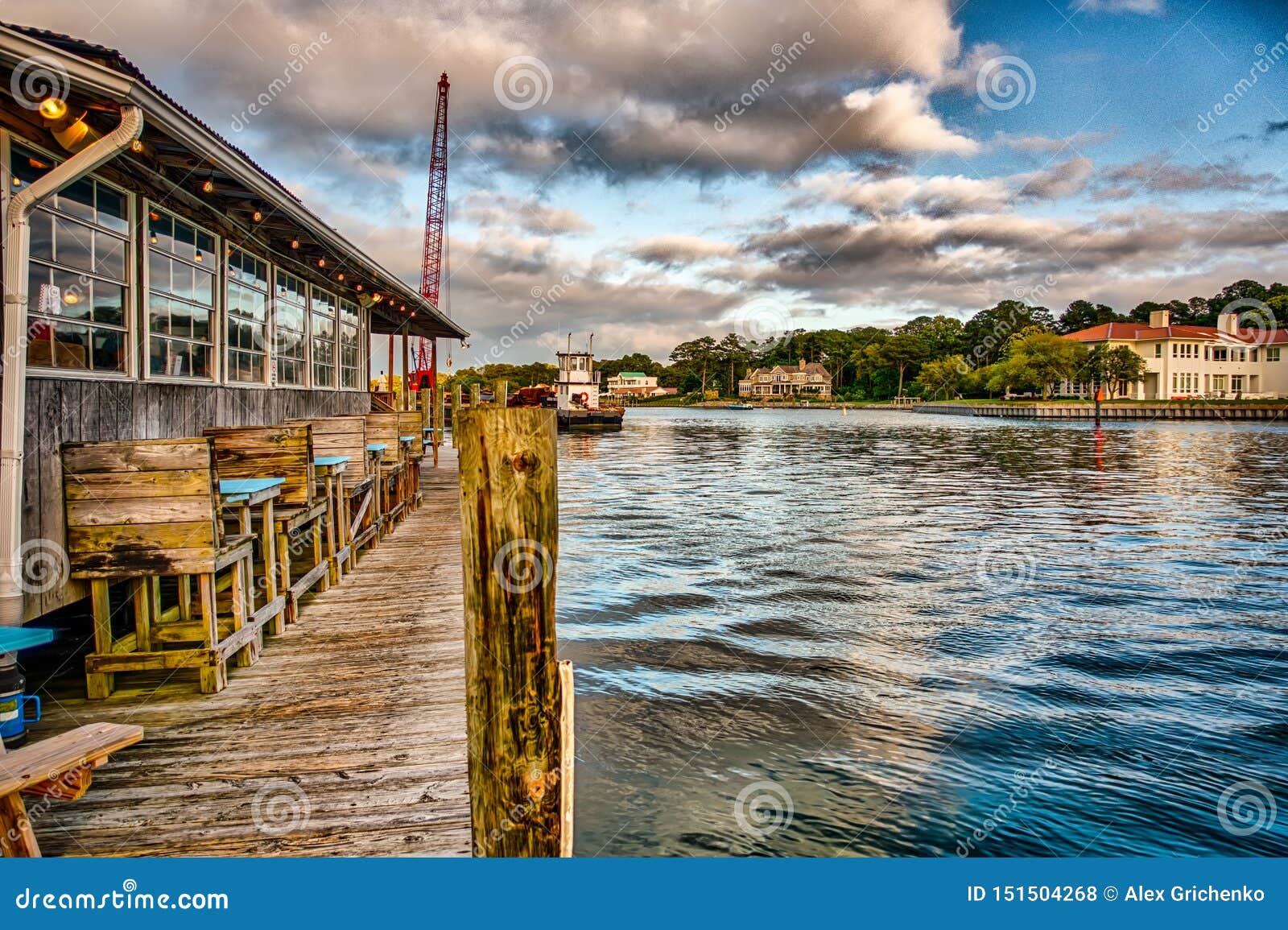 Waterfront Restaurant in Norfolk Virginia Usa Stock Photo Image of