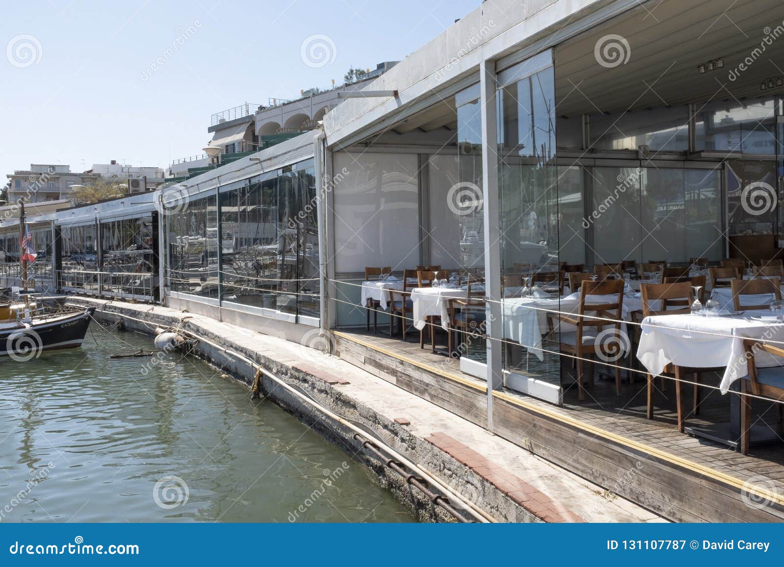 Waterfront Restaurants in Piraeus, Athens Editorial Photography Image