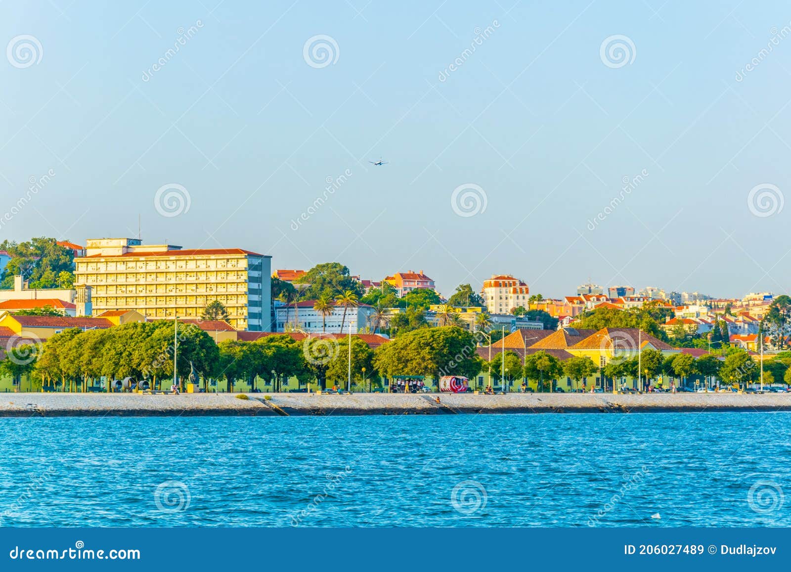 waterfront of river tajo in lisbon, portugal