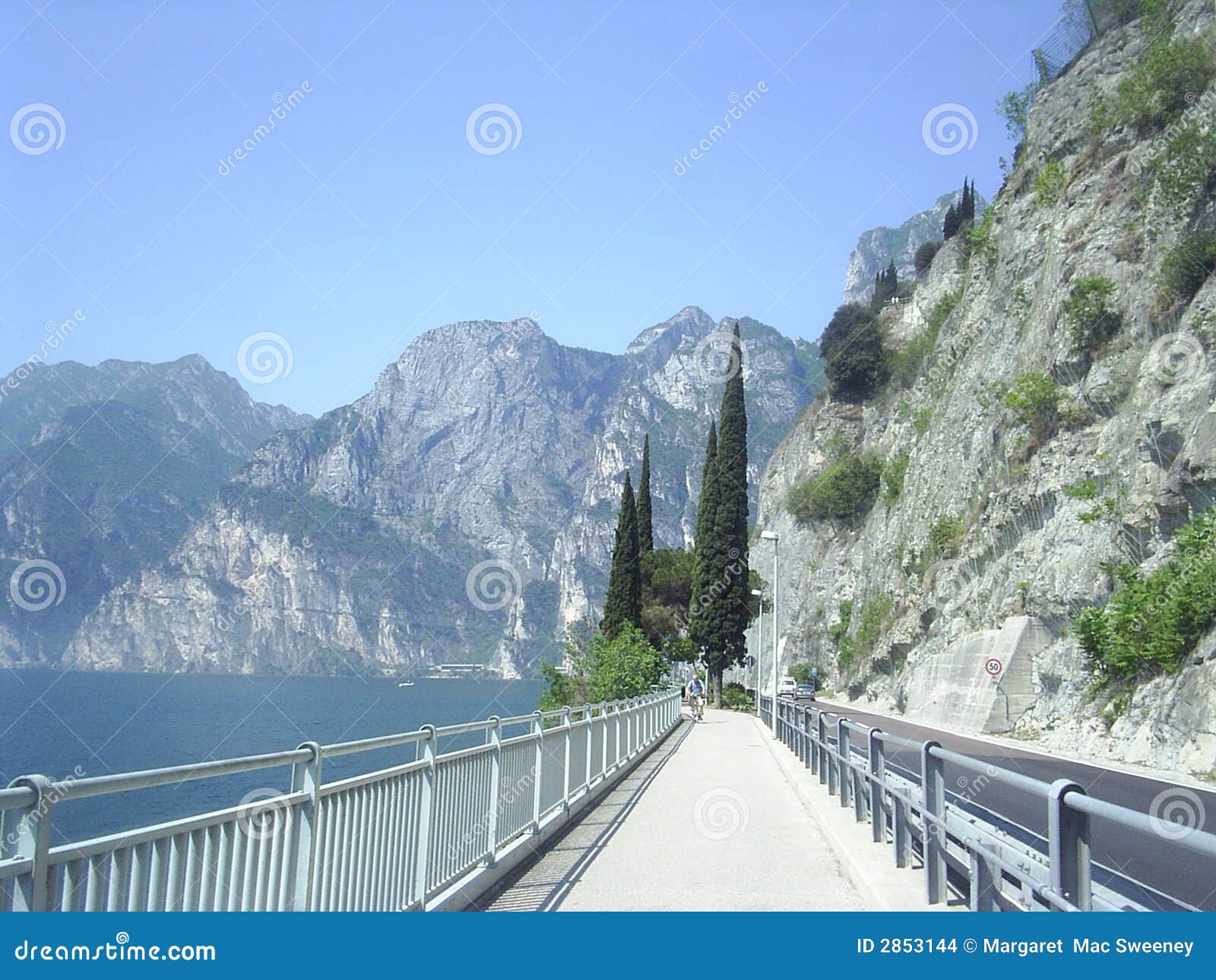 Waterfront road Lake Garda stock photo. Image of rural 2853144